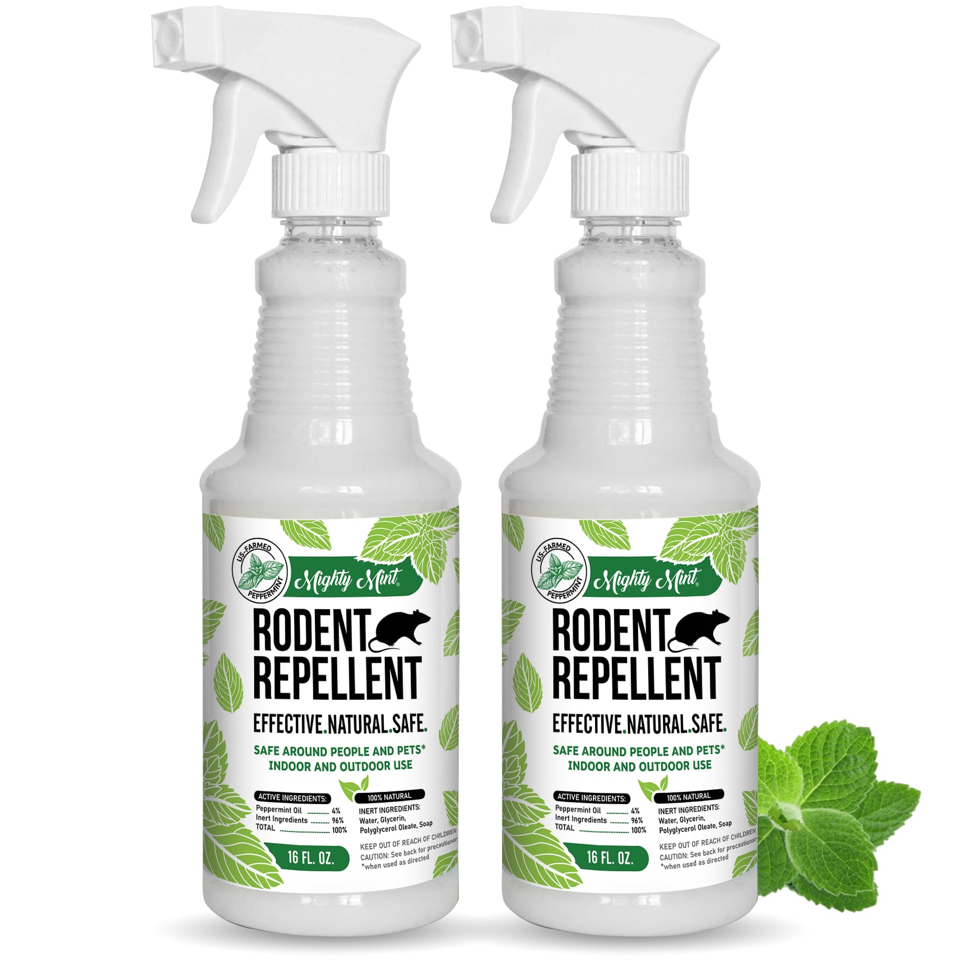 Mighty Mint Peppermint Oil Rodent Repellent Spray – Natural Indoor & Outdoor