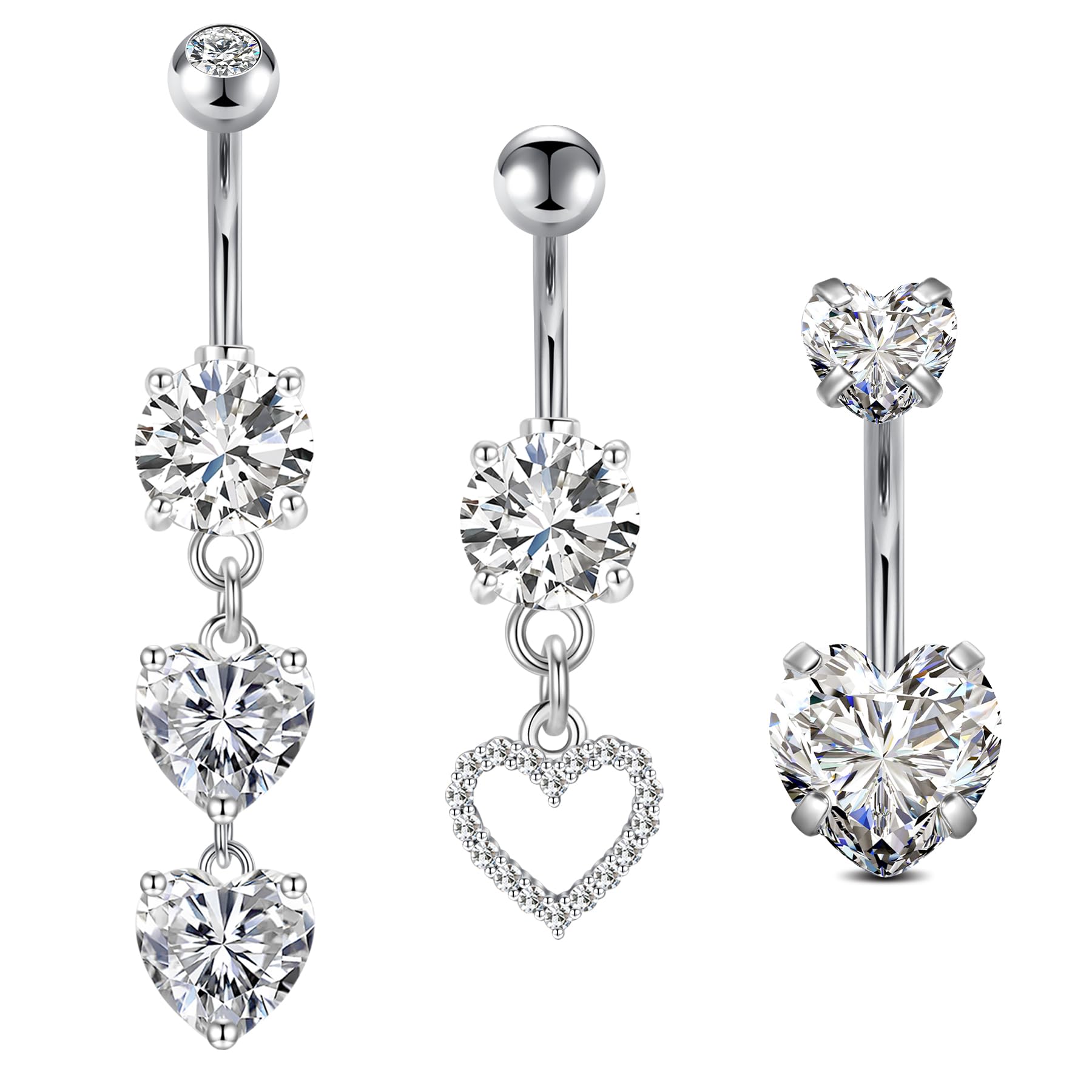 Belly Button Ring Belly Button Piercing Surgical Steel Belly Rings 14G Belly Button Rings Belly Navel Rings Piercing Jewelry