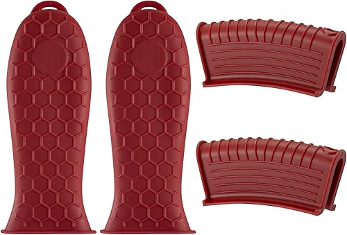 4 soportes de silicona para mango caliente, resistente al calor, mango de utensilios de cocina, soportes de goma antideslizantes para sartenes de disponible en Yaxa Peru