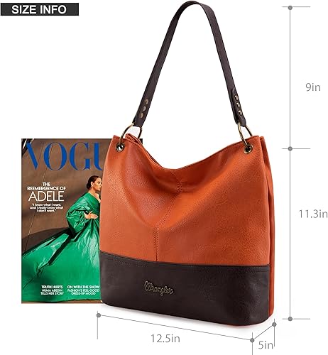 Miniatura 7 de Wrangler Hobo - Bolsas para mujer de cuero vegano con asa superior, bolsos de hombro y bolsos
