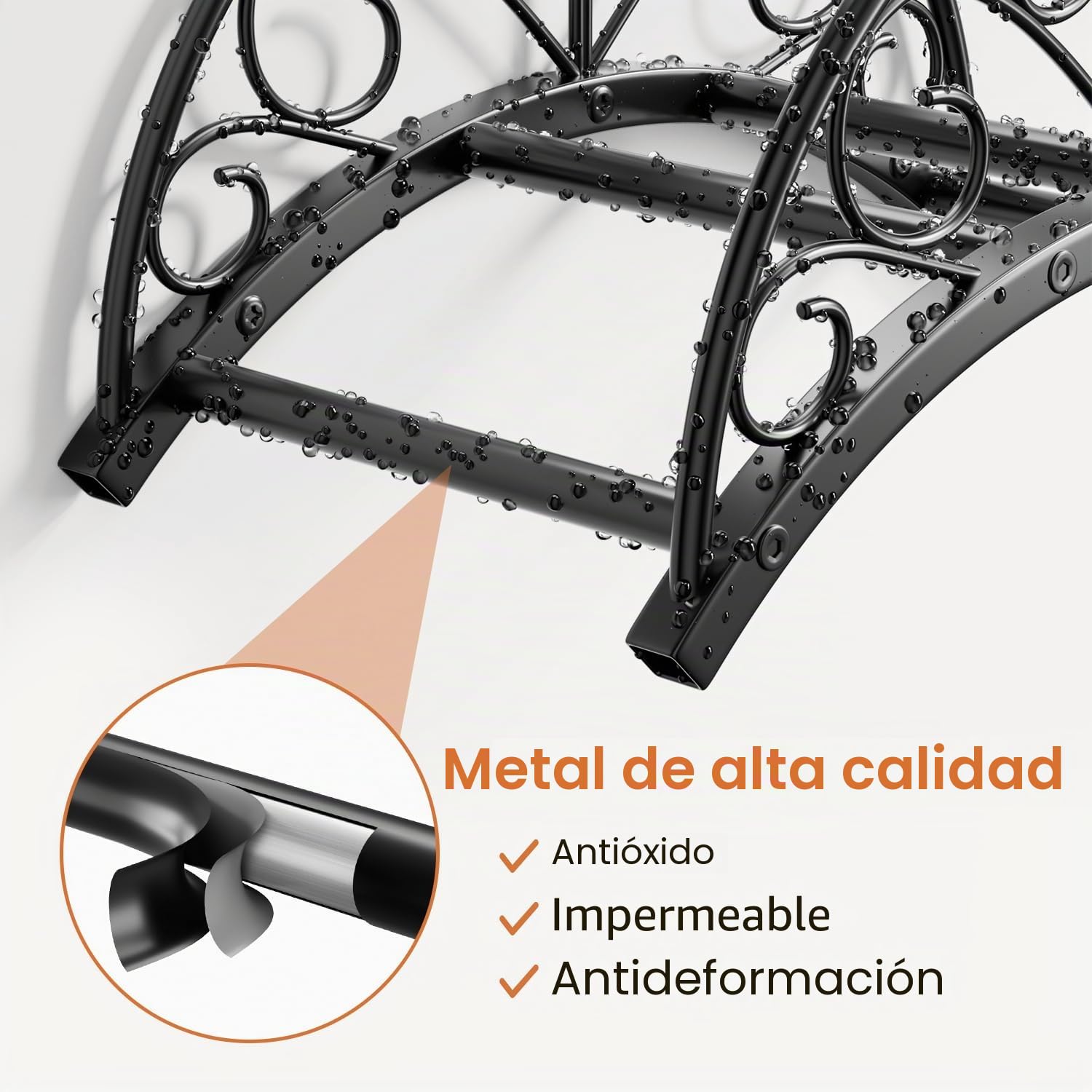 Josmimic Soporte de Metal para Manguera de Jardín - Colgador Montado en la Pared, Resistente para Cables de Extensión de Agua y Manguera de Vacío