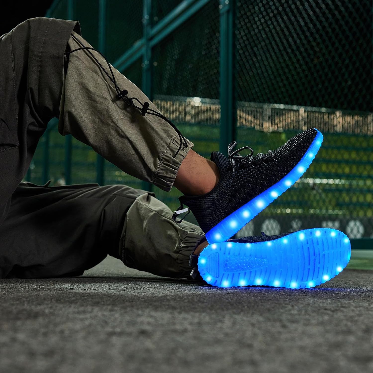 Light Up Shoes for Women Men, Unisex USB Charging LED Shoes Adult Halloween Mesh Upper Glowing Luminous Trainers Dancing Flashing Sneakers - Image 3