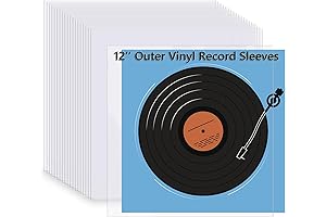 Clear Vinyl Record Outer Sleeves 25 Pack, 12.75'' x 12.75'' Protective Album Covers