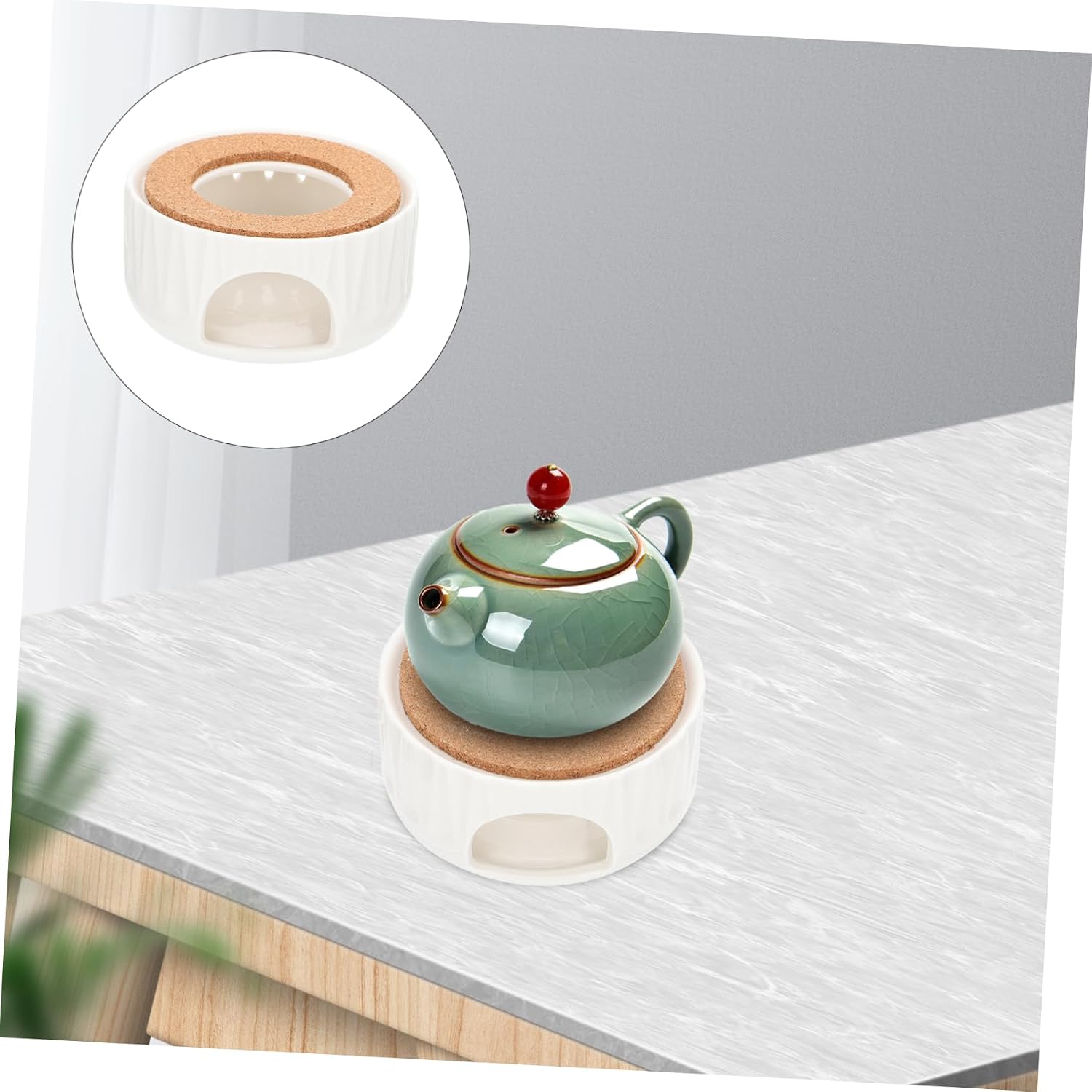 Ceramic Tea Light Holder Stovetop Kettle Base Teapot Warmer Decorative Insulation Candle Heating Base