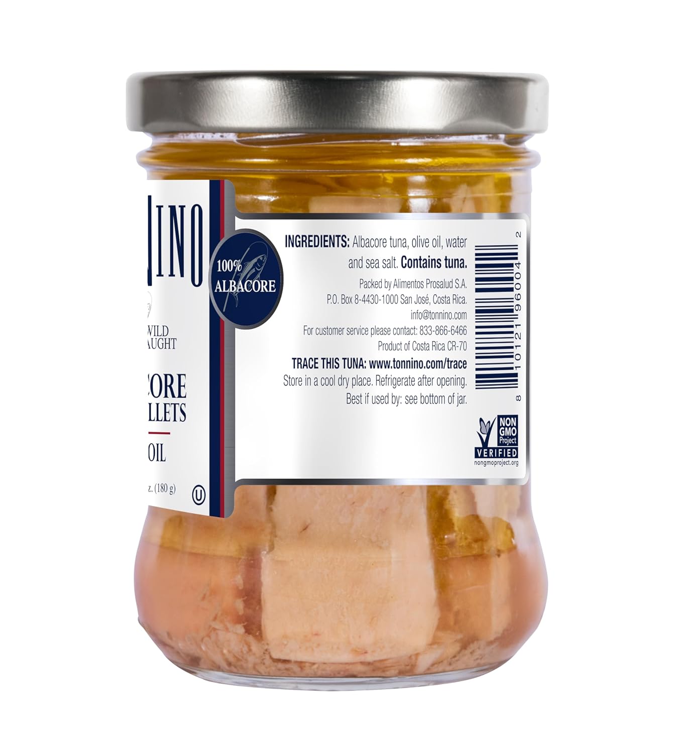 Tonnino Tuna Fish Albacore - Olive oil – Pack of 6 – Alternative to Salmon – Protein Snacks – Ready to Eat Meals