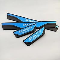 Vista 11 de GZBFTDH Protector de umbral de puerta para Mazda 3 6 CX-30 CX-5 Kick Panels Protector de umbral de protección contra rozaduras, piezas de automóvil