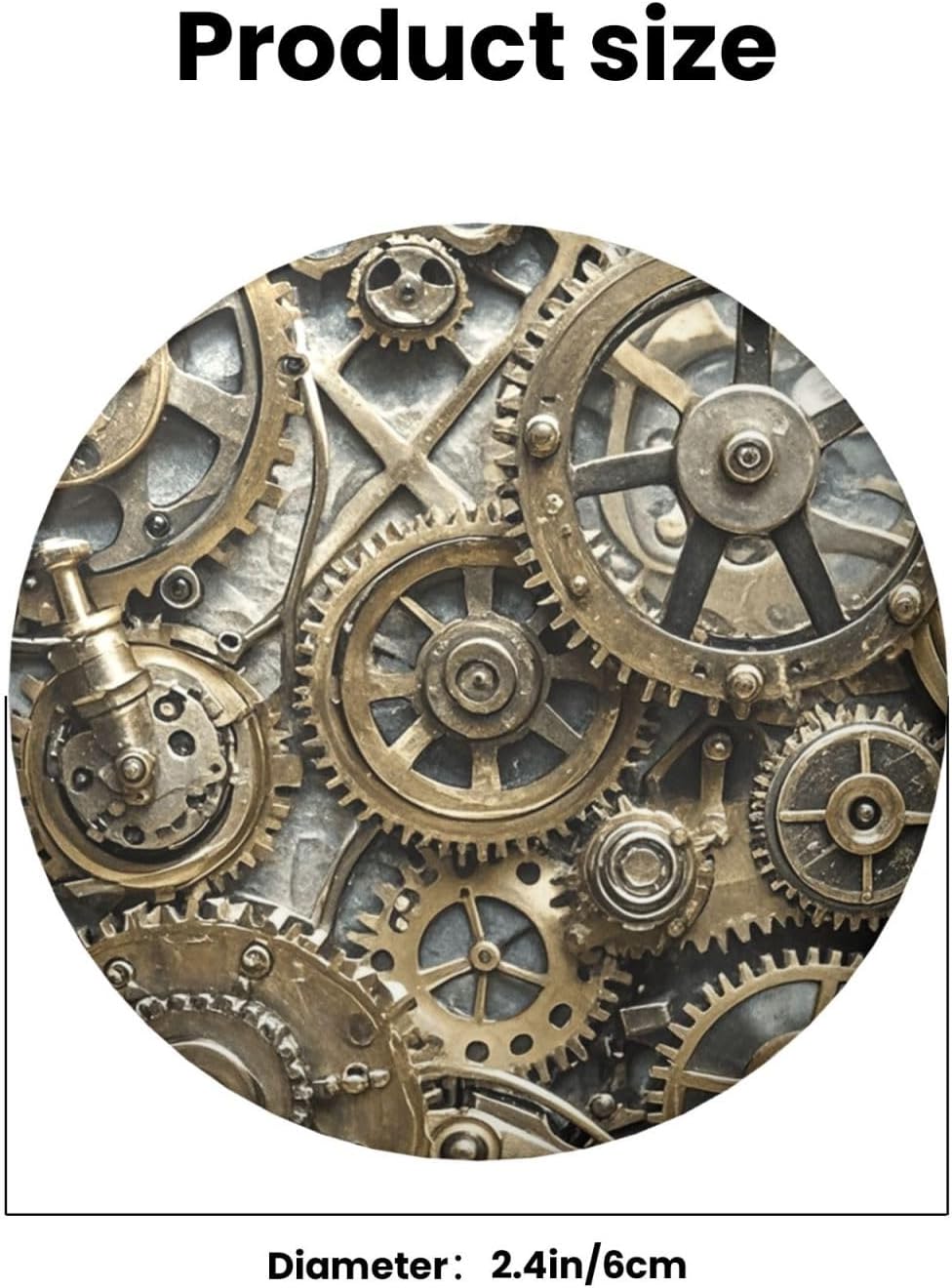 Cool Steampunk Gears Button Pins 1 Pc, 2.4 Inch Round Button Badges Metal Personalized Picture Photo Pin Buttons Kit For Craft Supplies Christmas Diy Party Projects image 3