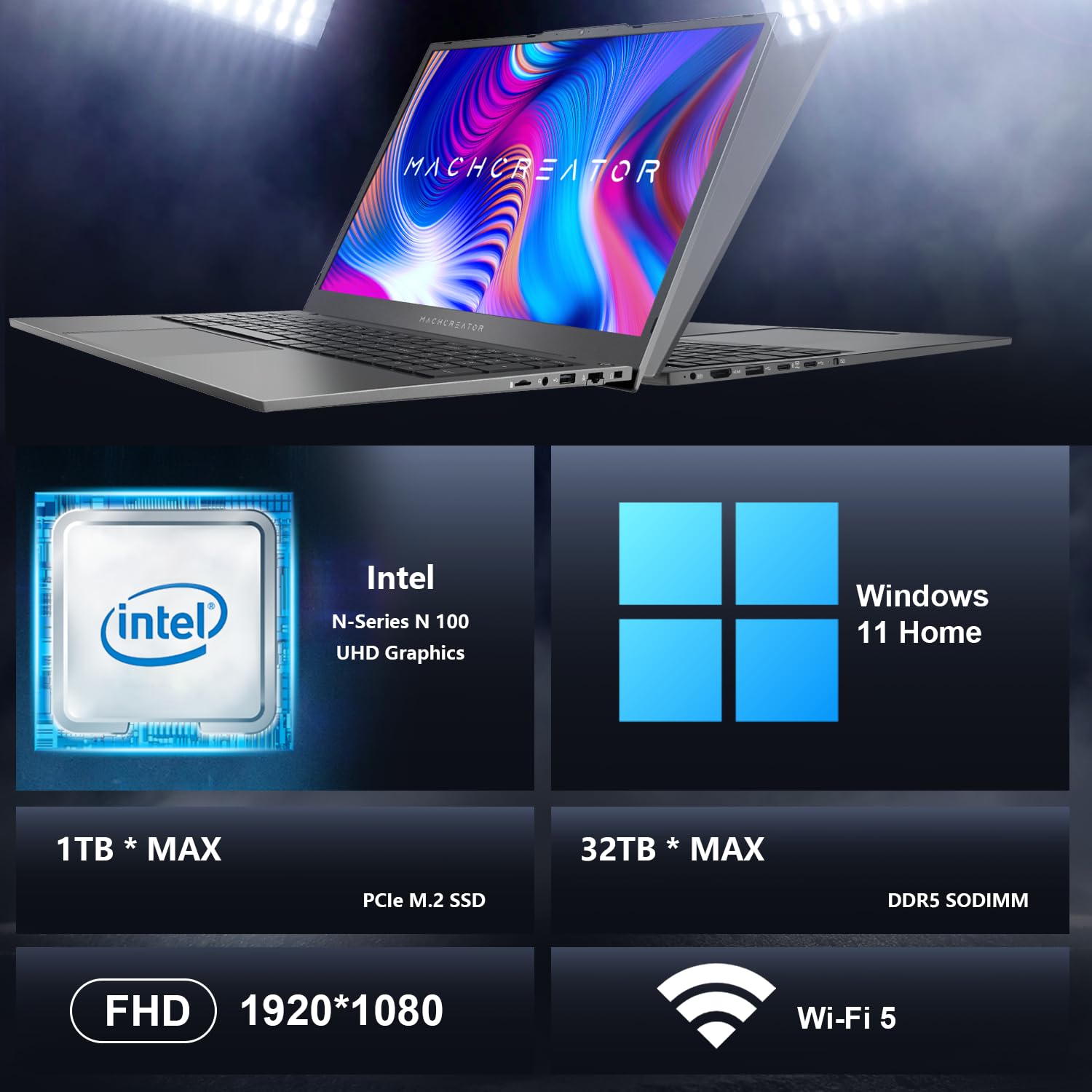 Amazon.com: Machenike 17.3'' Laptop, Intel Processor, 16GB DDR5