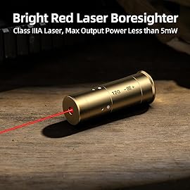 EZshoot 12 Gauge Bore Sight Laser Red Dot Laser Bore Sighter with 2 Sets of Batteries