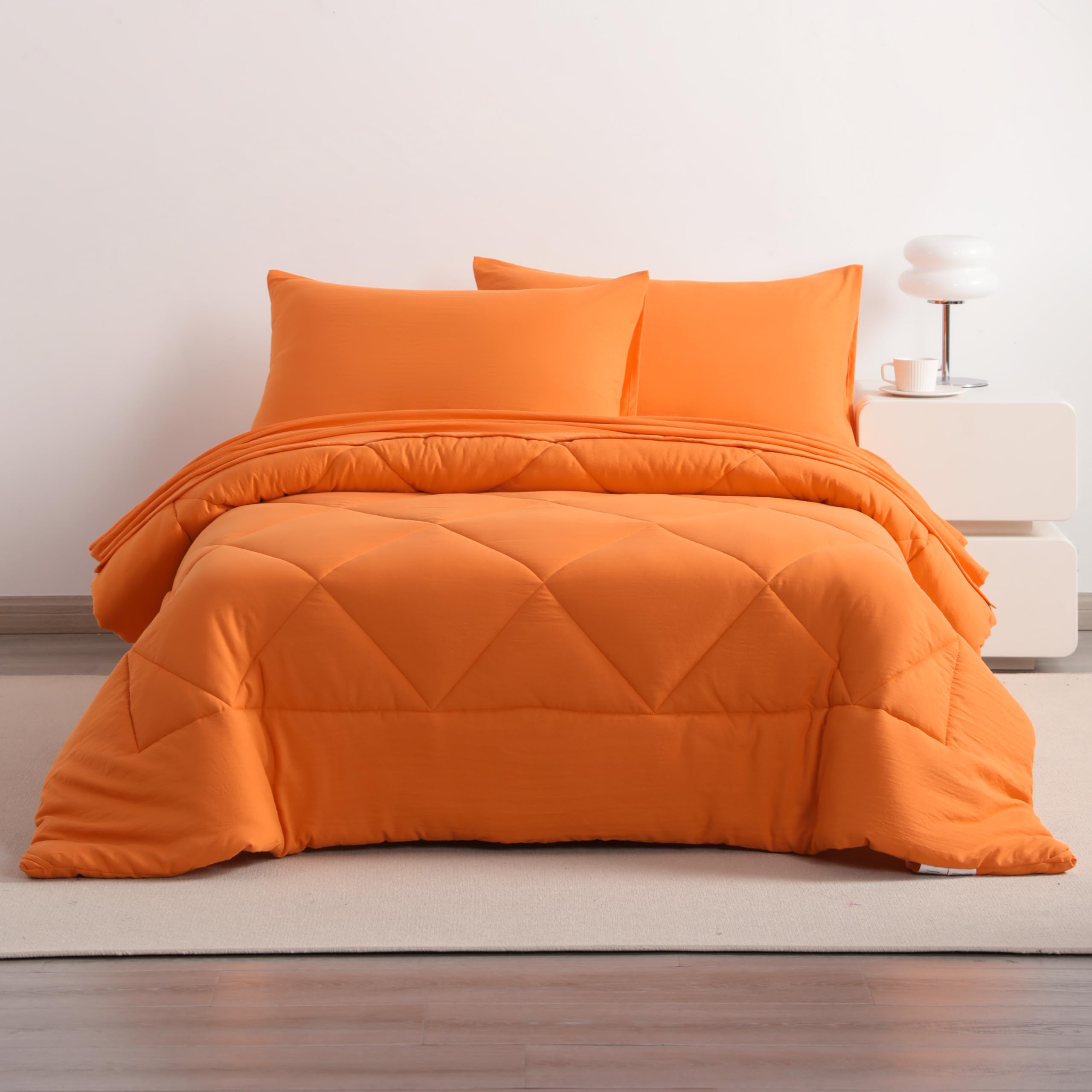 NTBAY Orange Microfiber Bed in a Bag - Comforter Set -7