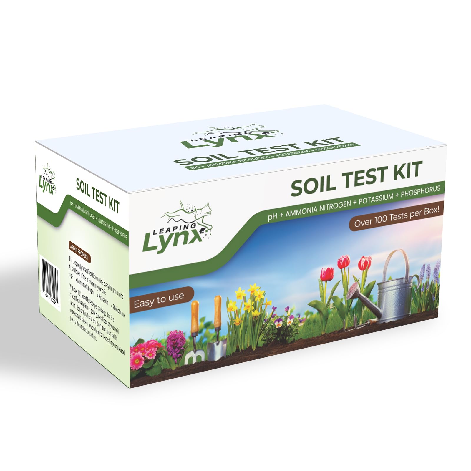 Complete Garden Soil Test Kit - Easy to Use Sensitive Soil Tester for Garden Nutrients, Soil pH Tester, Nitrogen, Phosphorous, & Potassium - Soil Testing Kit for Gardening - Lab at Your Fingertips