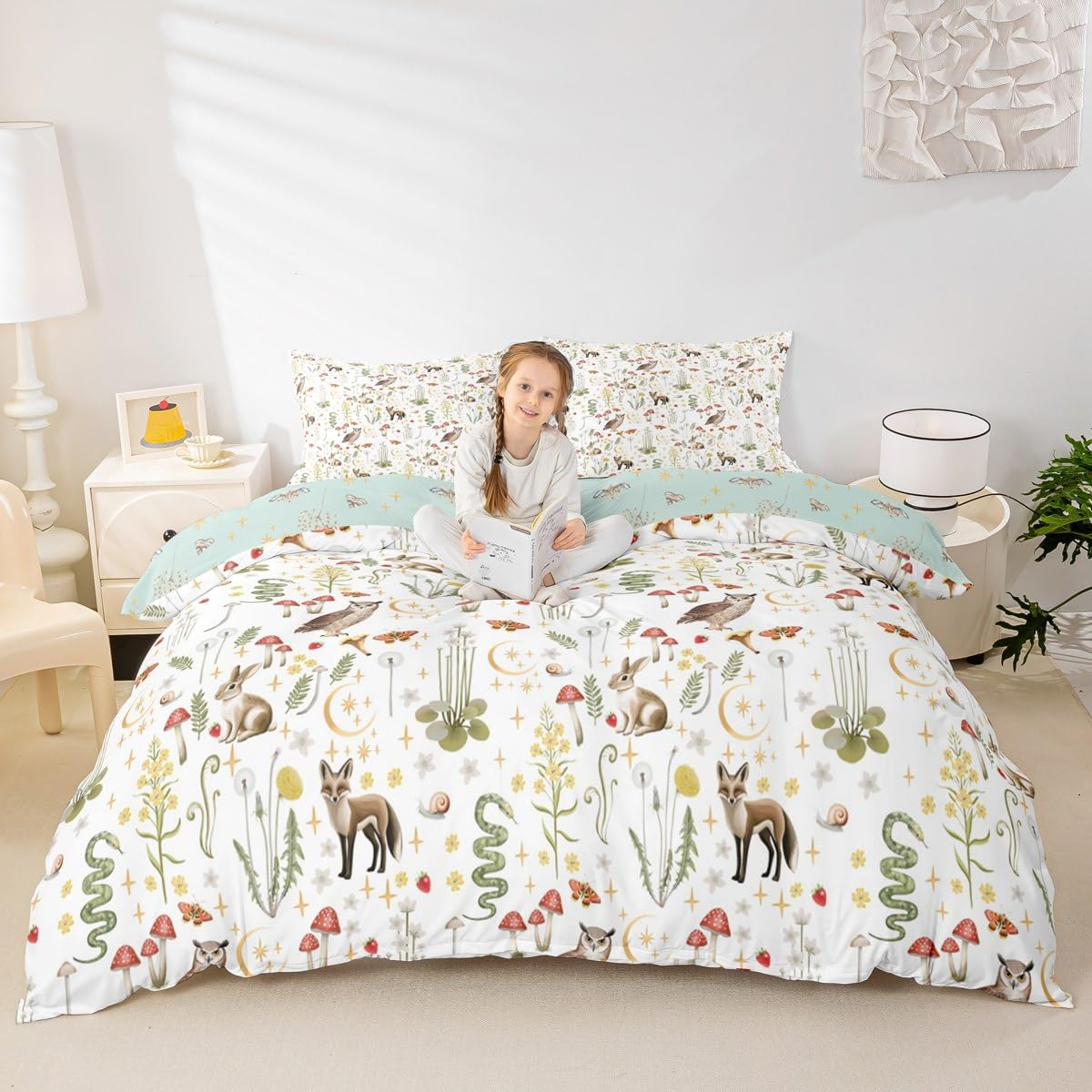Homewish Rustic Floral King Duvet Cover Set Microfiber Reversible - Image 4