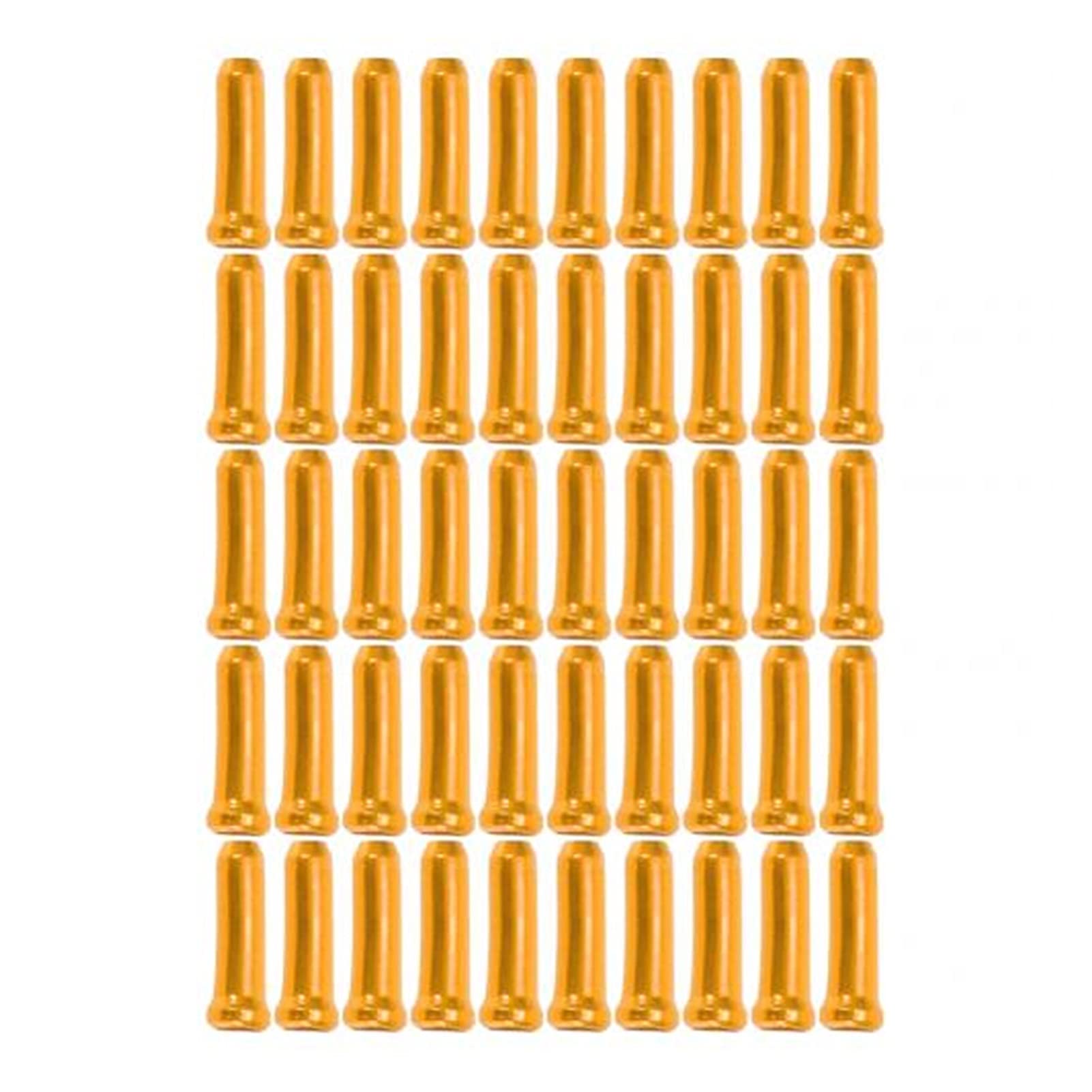 KEXYOAN Bike Cable End Caps 50Pcs Aluminum Bicycle Brake Shifter Derailleur Inner Wire(Golden)