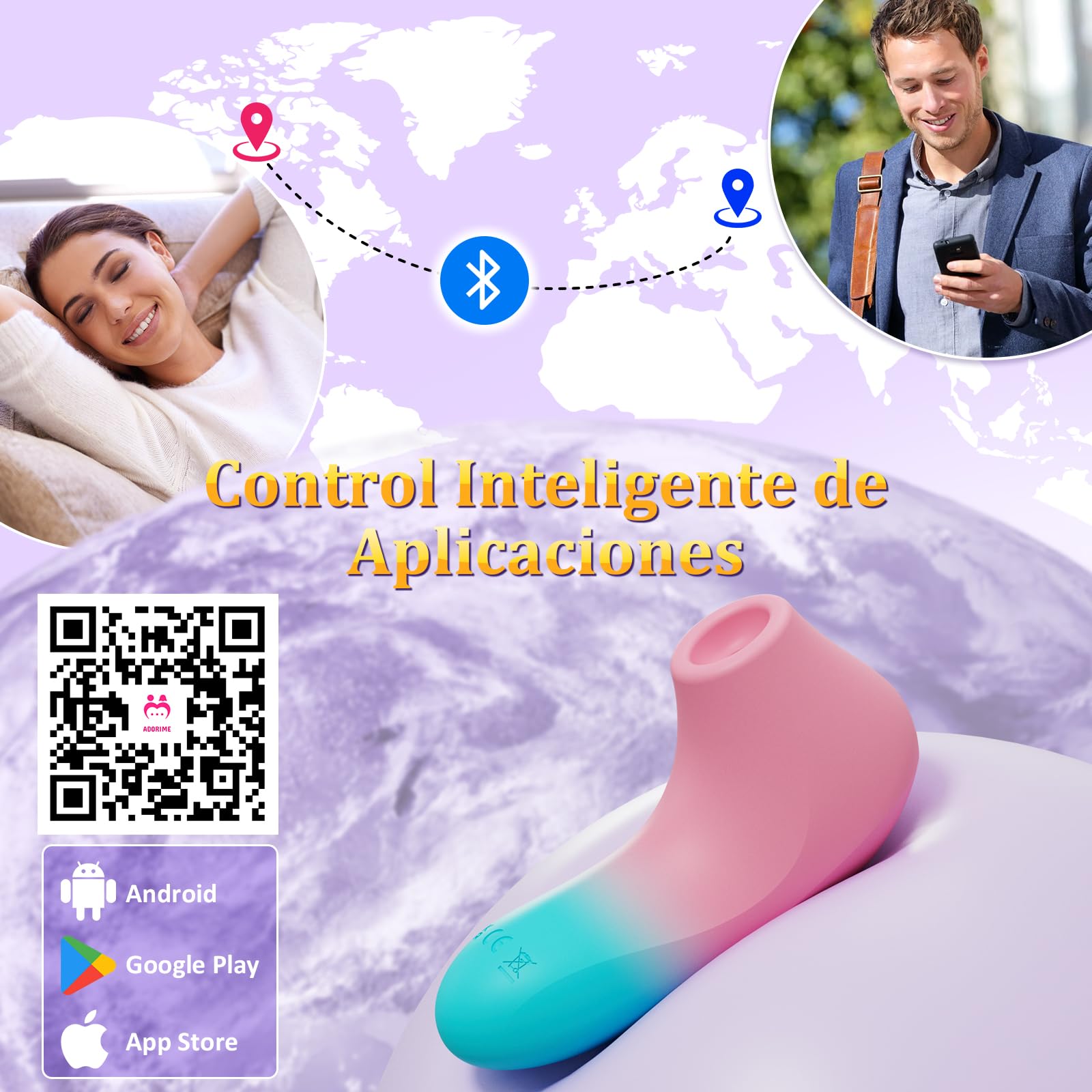 Vibradorador Clítoris Juguetes Sexuales para Mujer - Vibradorador Mujer Juguetes Eróticos para Pareja Sexuales con 10 Potentes Modos de Succión y Vibración, Vibradores Mando Distancia LED para Mujeres