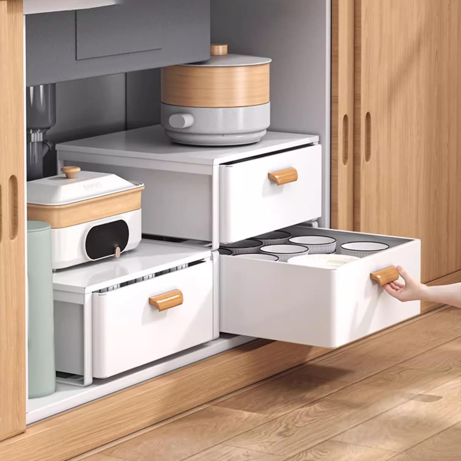 Solution de rangement sous évier Wit blanc au design coulissant haut de gamme