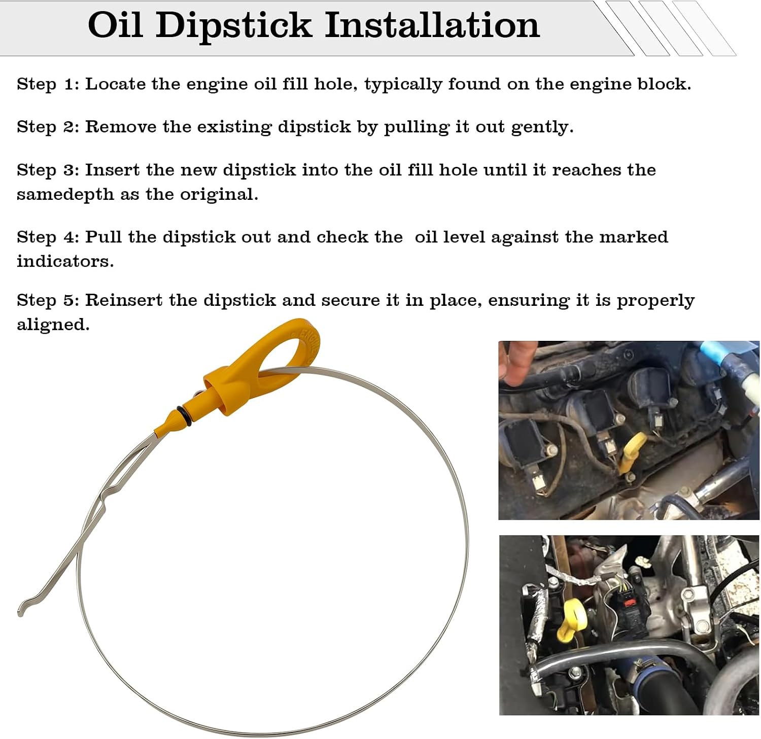15301-28031 Engine Oil Dipstick Indicator, Compatible with 2002-2009 Toyota Camry 2001-2007 Highlander 2005-2008 RAV4 2010-2012 Lexus HS250h 2.4L Engine Oil Fluid Level Dip Stick Replace 1530128031