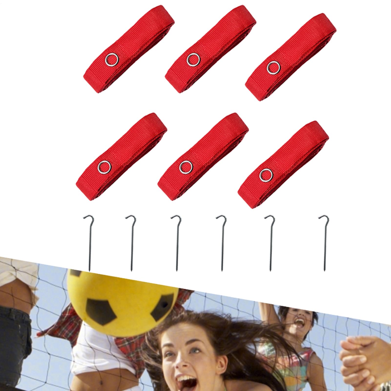 Sandplatz-Marker, Volleyball-Streifenausrüstung, Nylon-Konstruktion, dauerhafter Komfort, breiter Anwendungsbereich, perfekt für Parks und Spielen im Freien, 66,3 x 132,6 cm, rechteckig