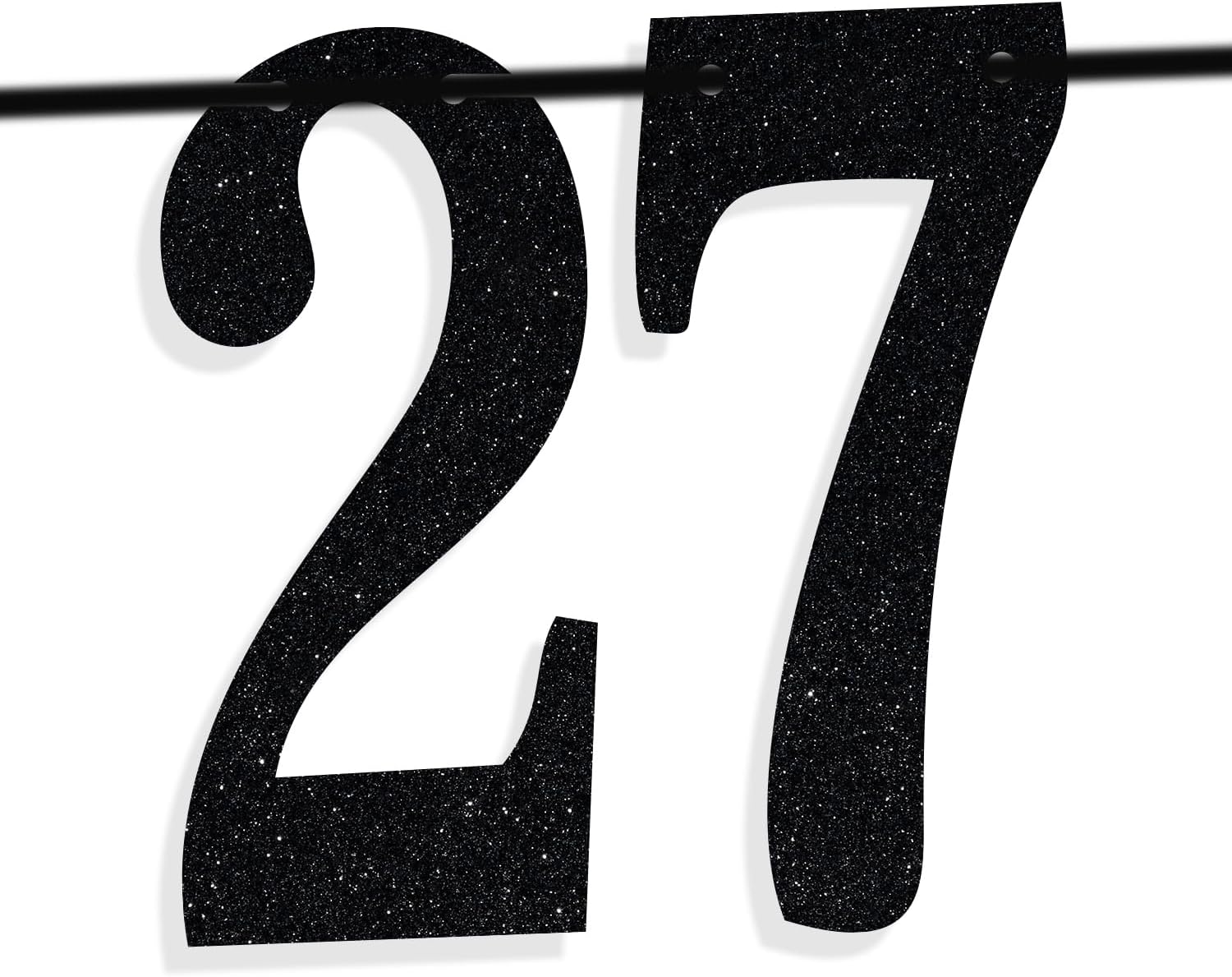 Black Glitter Look at You Turning 27 & Sh*t Banner, Happy 27th Birthday/Level 27 Unlocked/Cheers to 27 Years, Funny 27th Birthday Party Decorations Supplies - Image 7