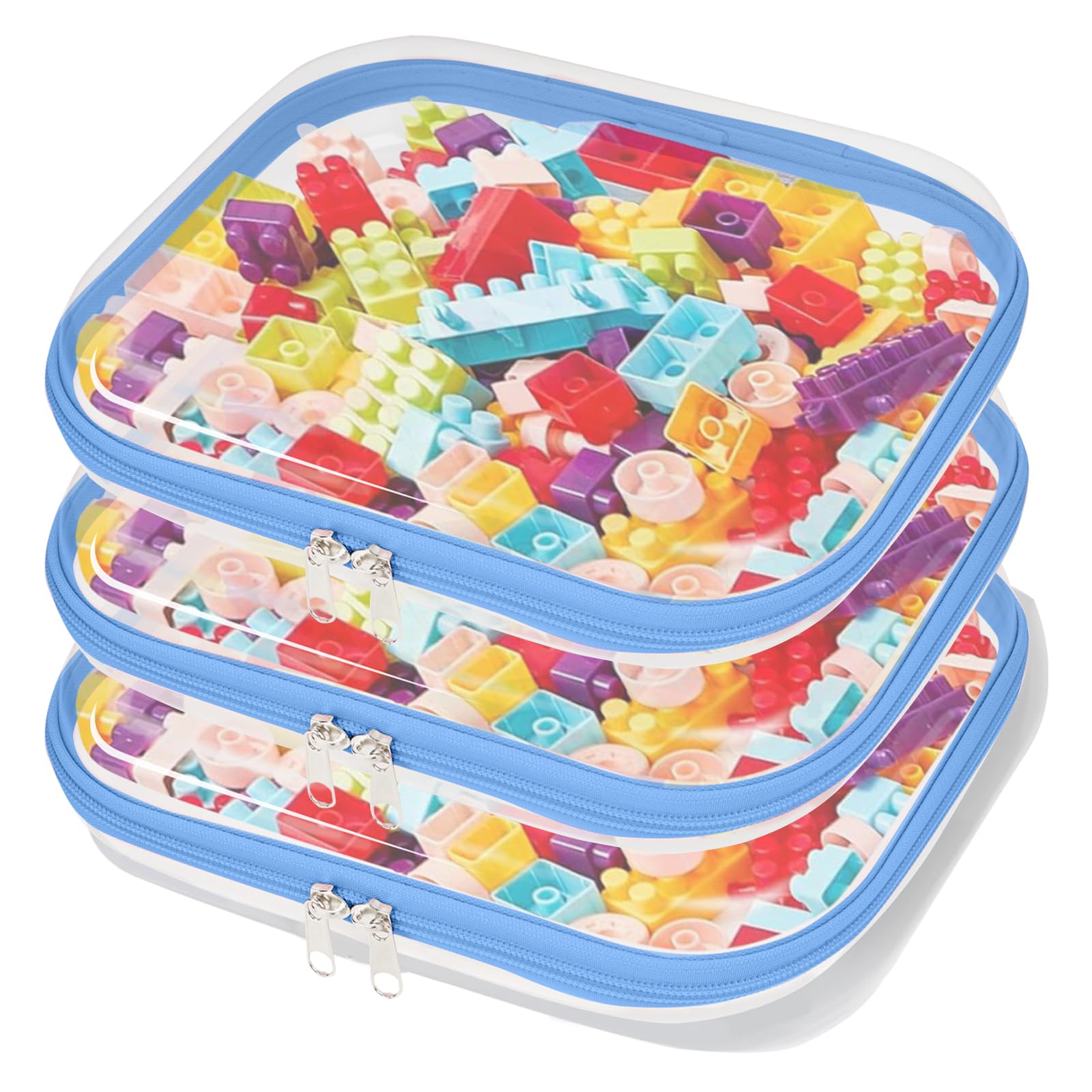 Trousse transparente avec double fermeture éclair, trousse de toilette transparente en PVC, sac de rangement étanche pour voyage, trousse de maquillage, trousse rigide portable, pour femmes et