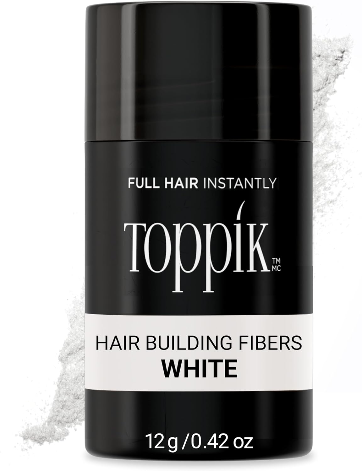 Toppik Hair Building Fibers with Premium Keratin Fibers Conceals Hair Thinning and Hair Loss for Fuller Looking Hair that Gives Completely Natural Look For Men and Women, White, 12 grams
