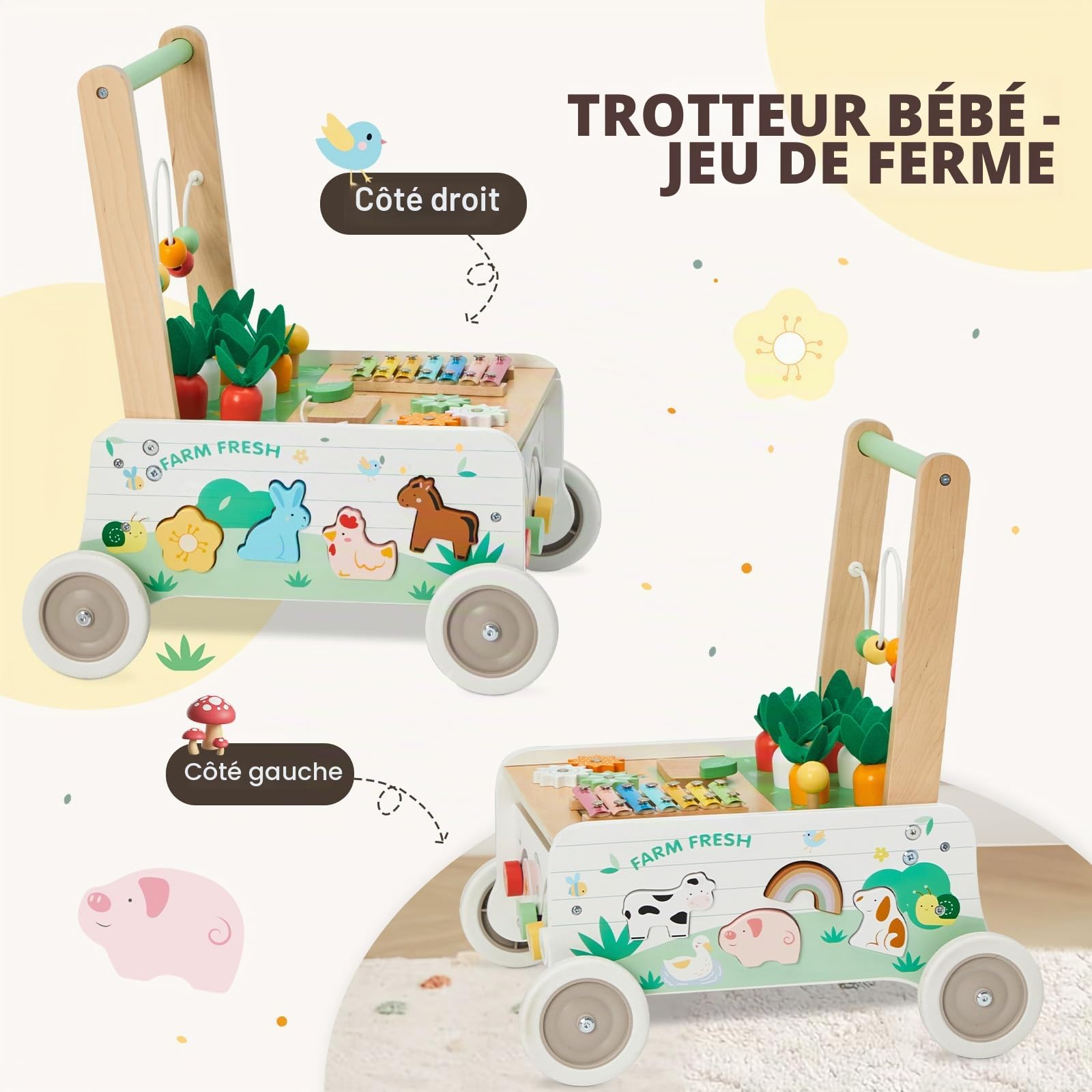 Labebe - Trotteur Bebe, Marcheur, Chariot de Marche, Chariot Enfant, Trotteur pour bébé de 1 à 3 Ans