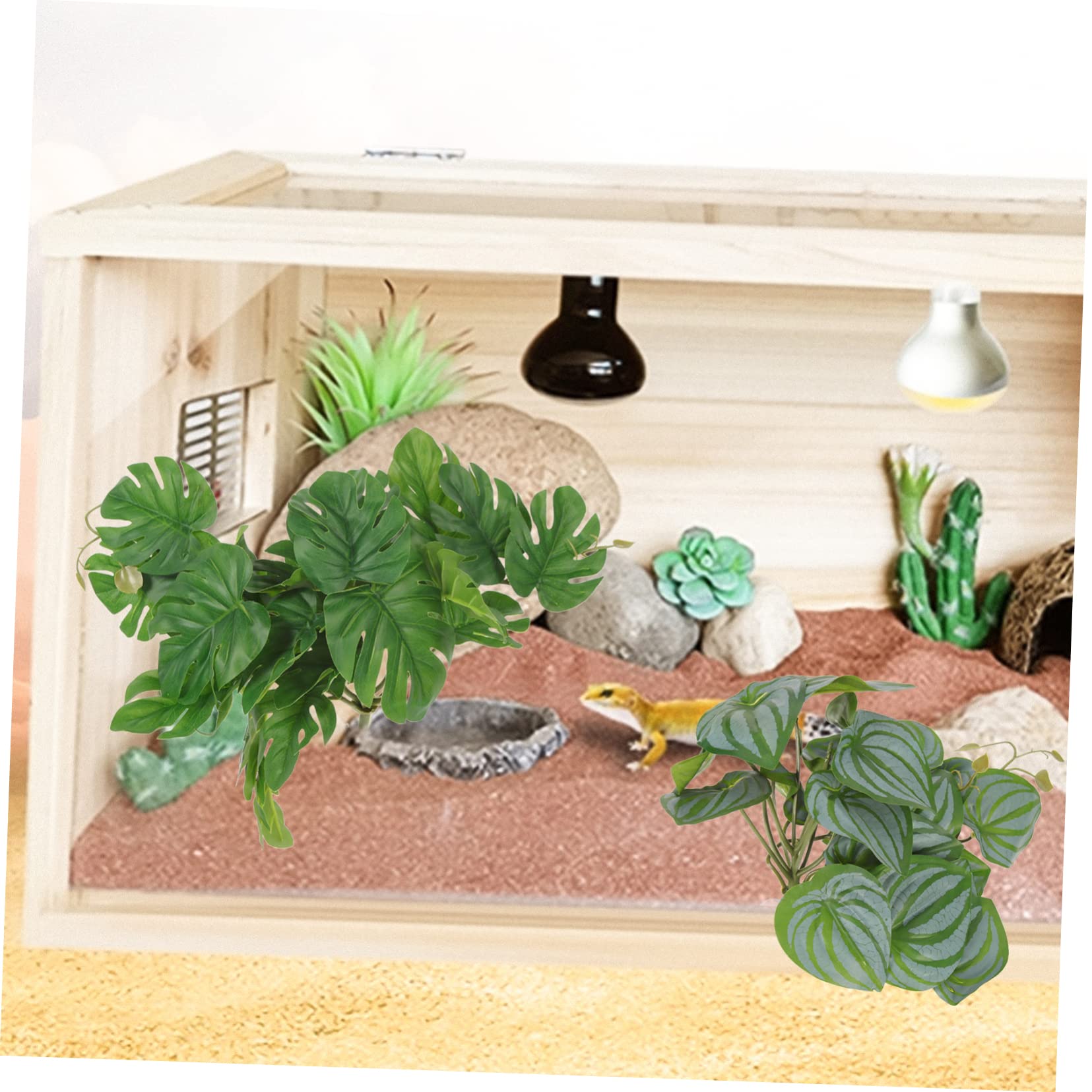 POPETPOP 10piezas Plantas Artificiales para Reptiles Decoración De Terrario Simulada De Sandía Tortuga Accesorios Seguros para Hábitats De Reptiles