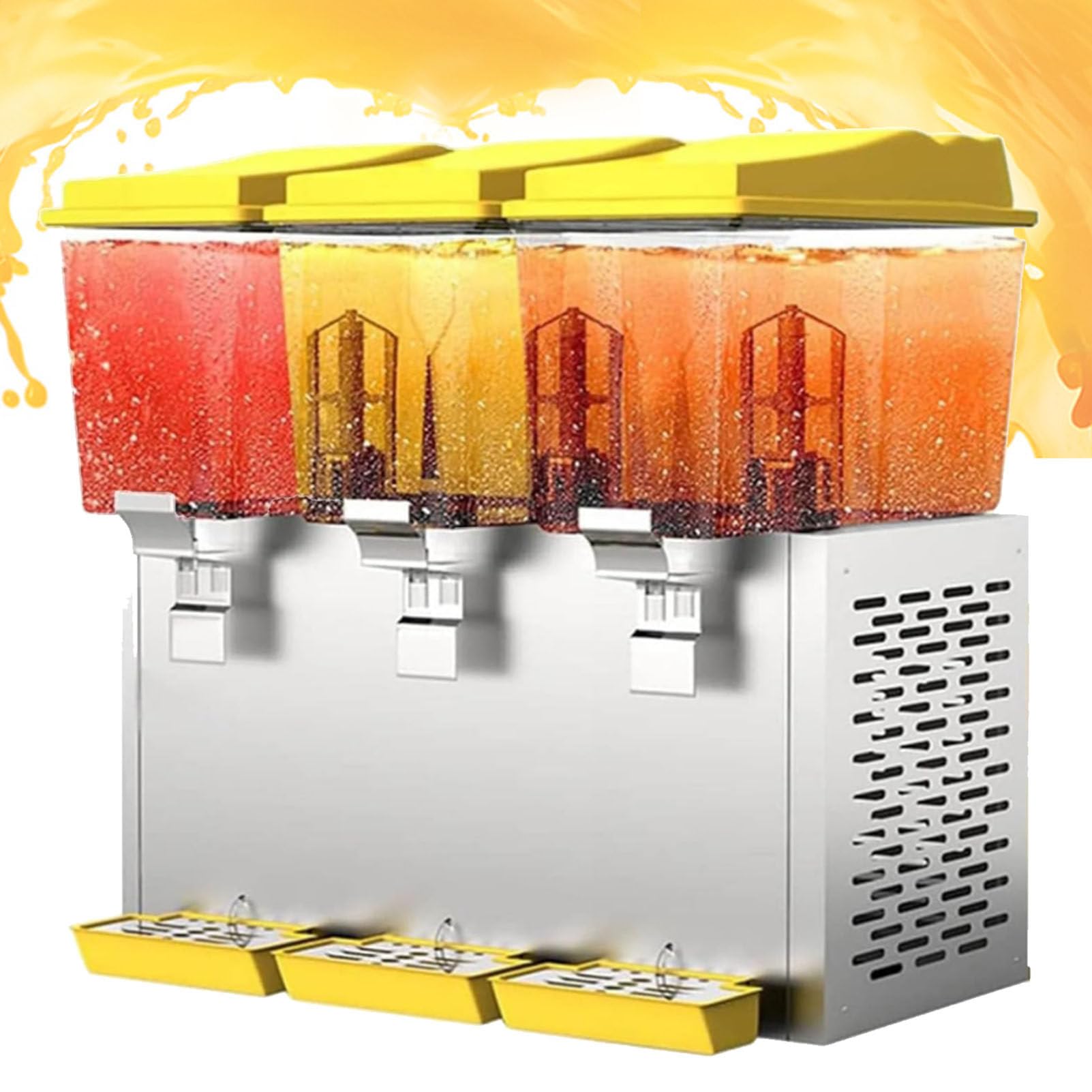Dispensador de bebidas de vidrio transparente de acero inoxidable, exprimidor de bebidas comercial para desayuno, bufé, bares, hoteles