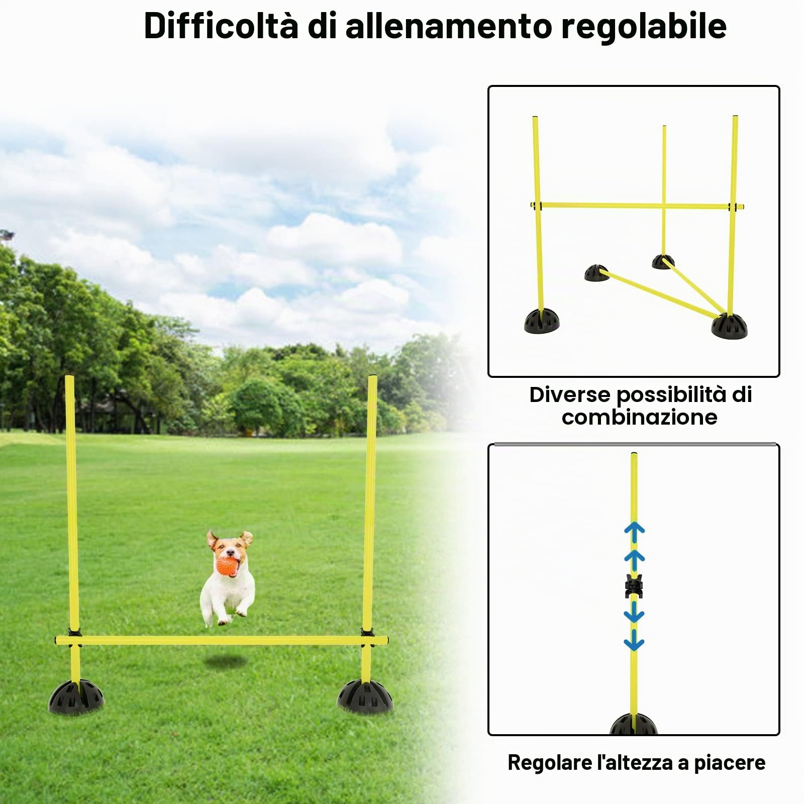 UISEBRT Set di barre per saltare Agility Grid Set di aste da allenamento Agility Hostacoli, set multifunzionale, per allenamento condizionale, dribbeln, sport scolastici