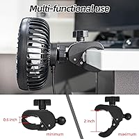 Vista 3 de Ventiladores de carrito de golf para accesorios de carrito de golf, ajustes de 3 velocidades para modelos EZGO Club Car Yamaha con abrazadera
