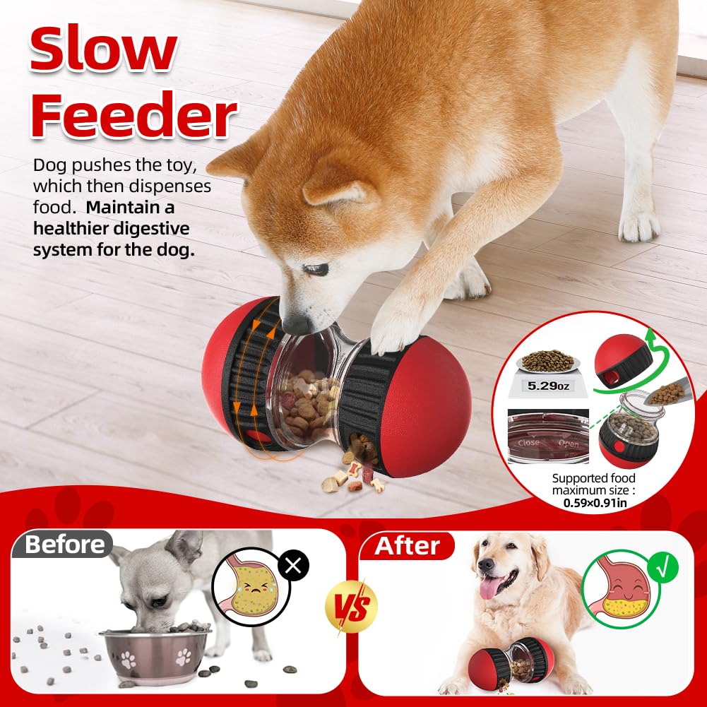 Mankoda Juguetes de rompecabezas para perros, juguetes dispensadores de golosinas ajustables para perros, una alternativa perfecta a los cuencos de alimentación lenta para perros y gatos pequeños a