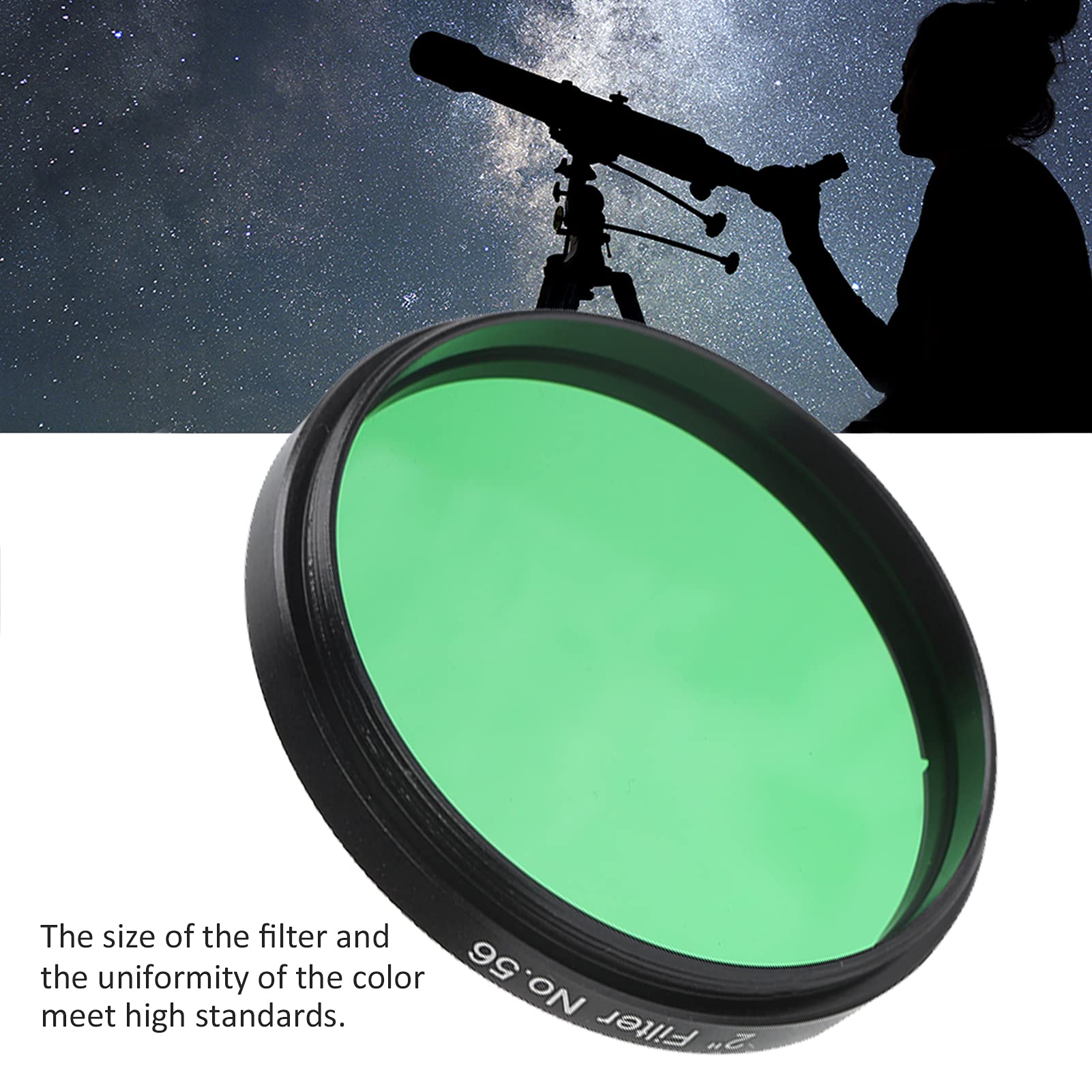 2 Inch Astronomical Telescope Filter, Moon Filter 50.8mm Aluminium Alloy Telescope Accessories High Transmission Moon Telescope Filter for Full Moon Observing Astronomical observat