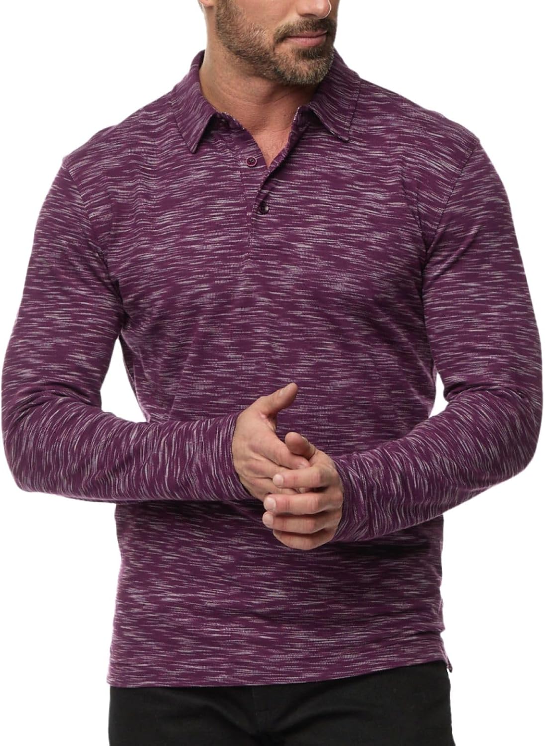Robert Graham Mens Thales Long Sleeve Knit Polo Shirt