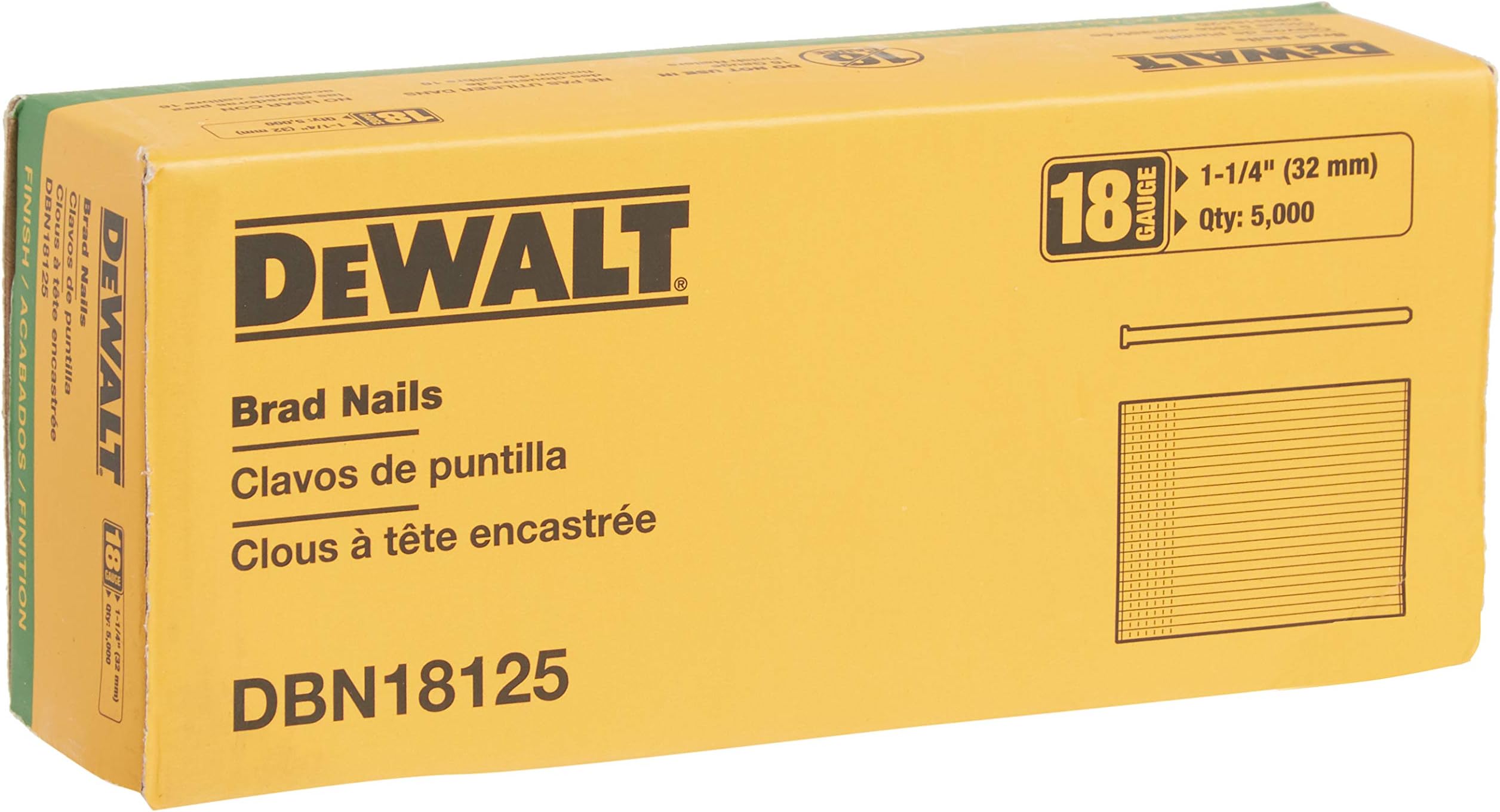 BOSTITCH 18 Gauge Brad Nails, 13/8Inch, 1000 per Box (BT1335B1M