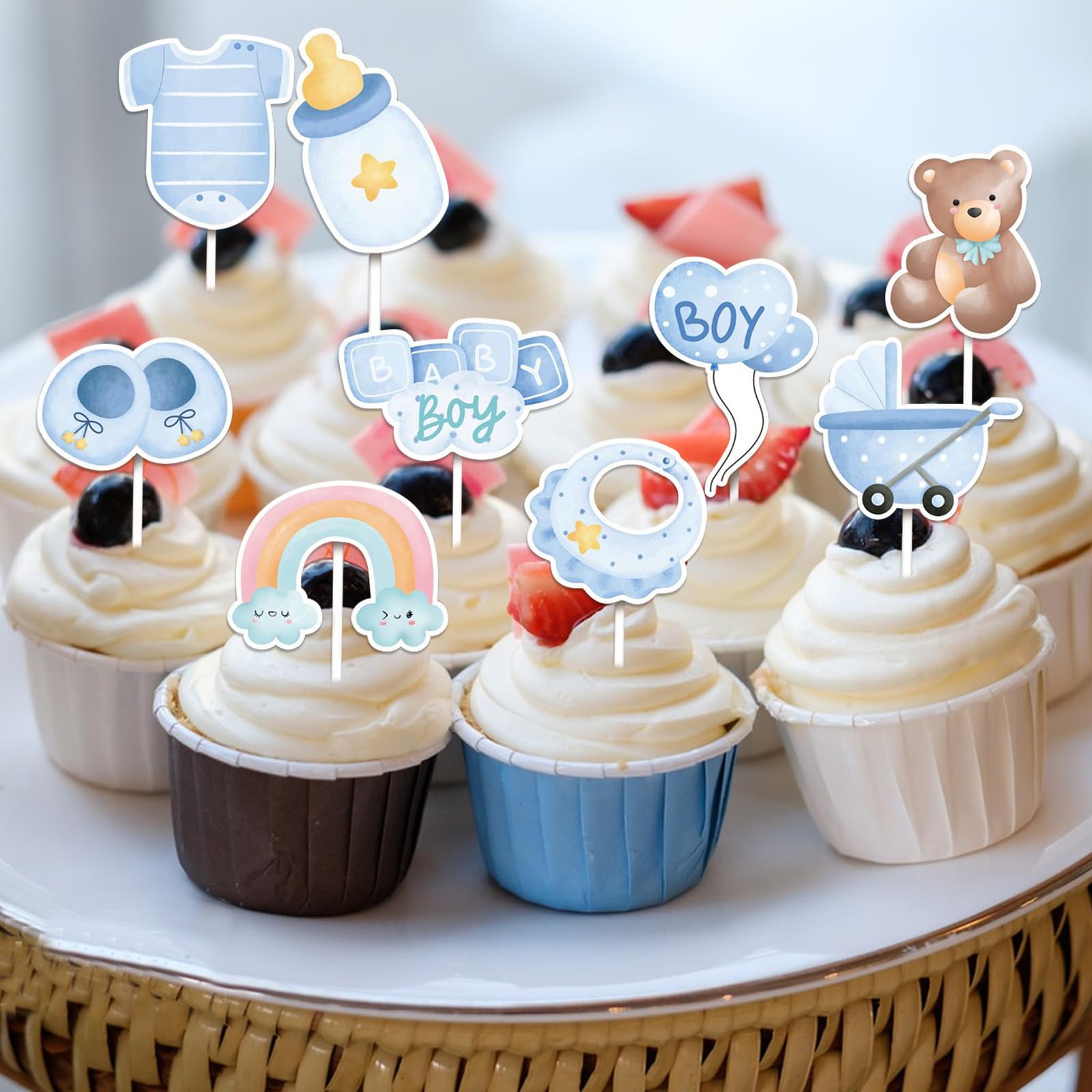 60 Decorazioni Per Cupcake Fai Da Te – Tondini Acrilici Trasparenti Con Bastoncino – Personalizzabili Per Feste E Torte - 2