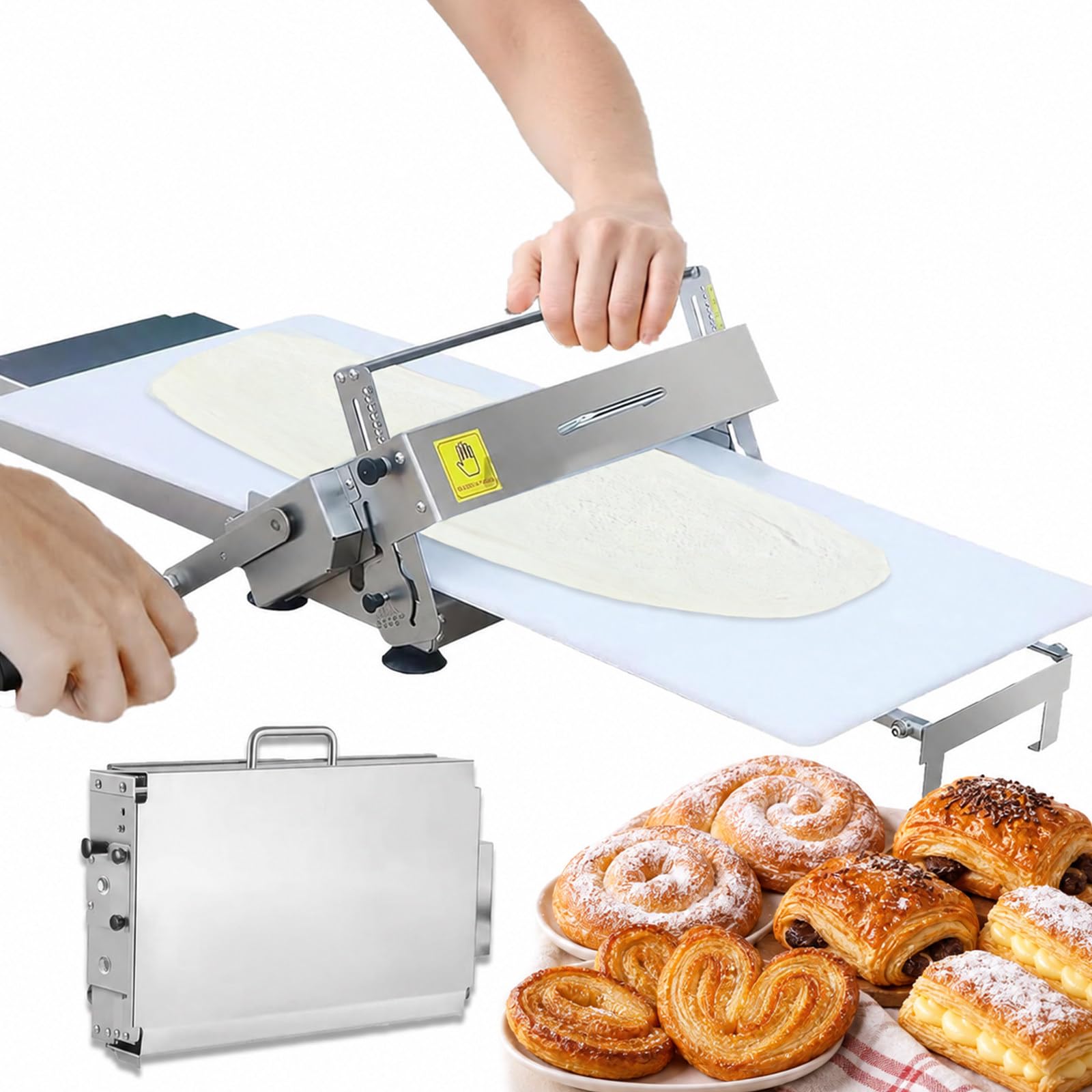 Laminoir à pâte manuel 0-25 mm, pliable, pour pâtisserie maison B400