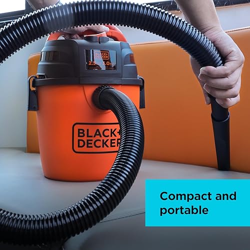 Miniatura 5 de BLACK+DECKER Aspiradora de tienda de 2.5 galones, aspiradora húmeda y seca de 3 caballos de fuerza con potente succión, portátil para garaje, coche
