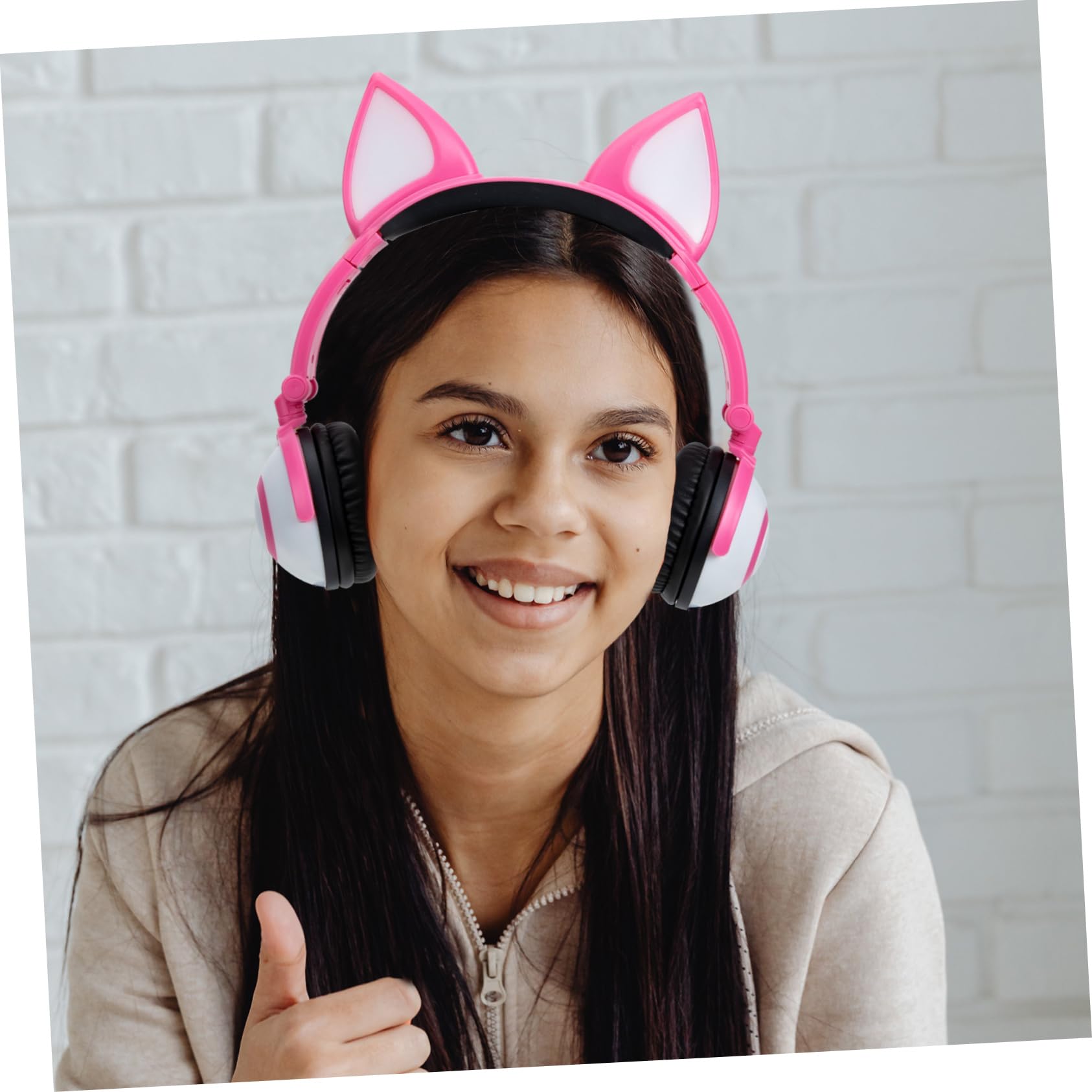 KOMBIUDA Cuffia Sovraurale per Ragazzo Ragazza Design Orecchie di Gatto Cuffie per Ragazzi Cuscinetto Auricolare Morbido Auricolari Portatili Pieghevoli per Viaggi