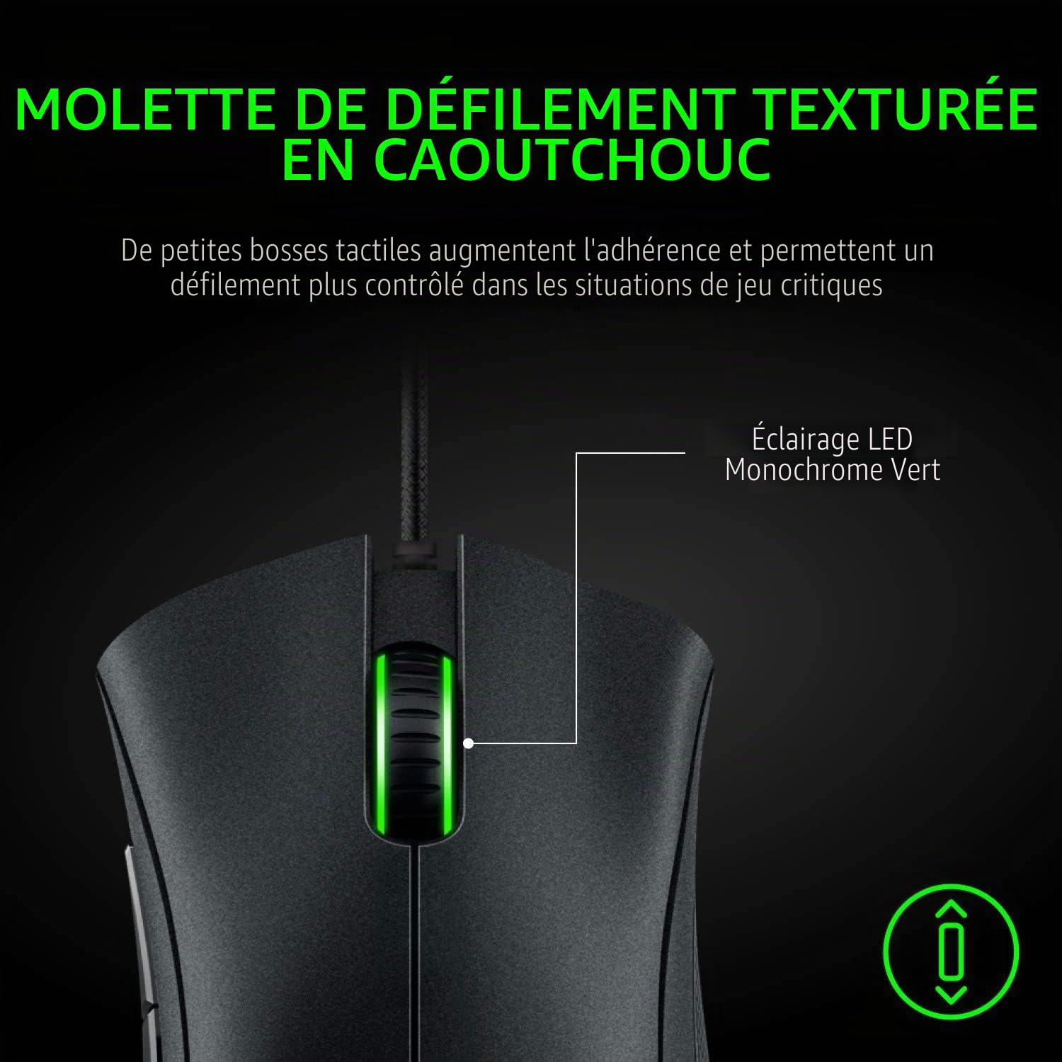 Razer DeathAdder Essential Souris de Gaming avec capteur Optique 6400 DPI 5 Boutons programmables Interrupteur mécanique Poignées latérales caoutchoutées Noir Classique