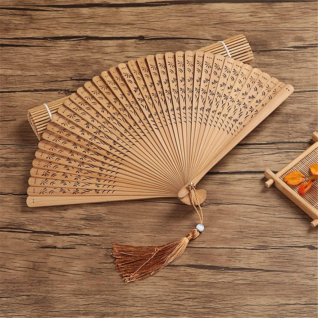 Engraved Vintage Wood Hand Fan Foldable Carved Hollow Gift Wedding Bridal Party Pocket