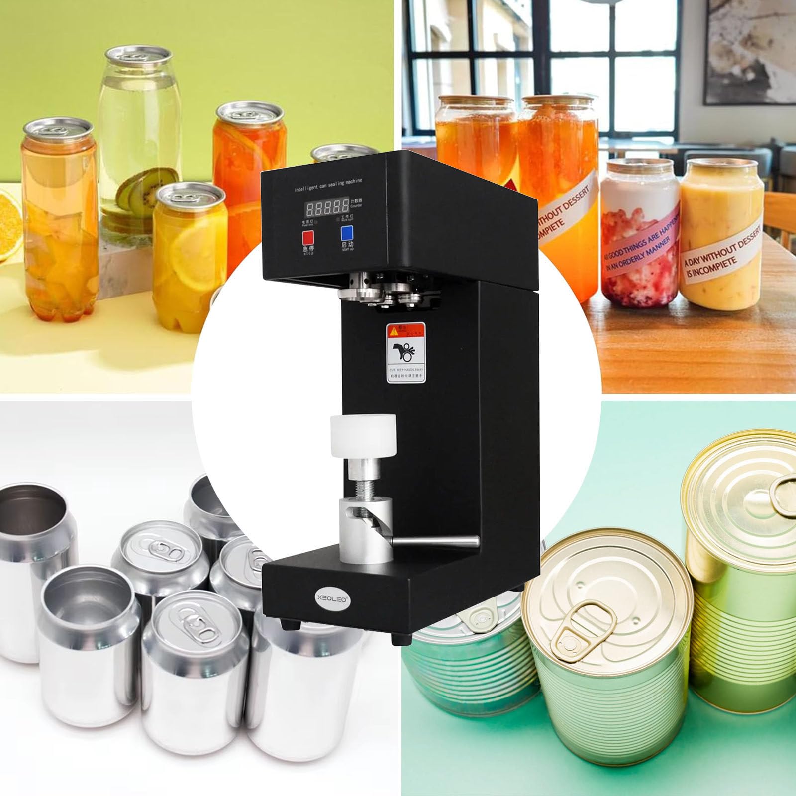 Machine à sceller automatique de tasse électrique, 55 mm, capsuleuse de bouteille avec compteur intelligent, scelleuse de canettes pour une utilisation à la maison et à la cuisine