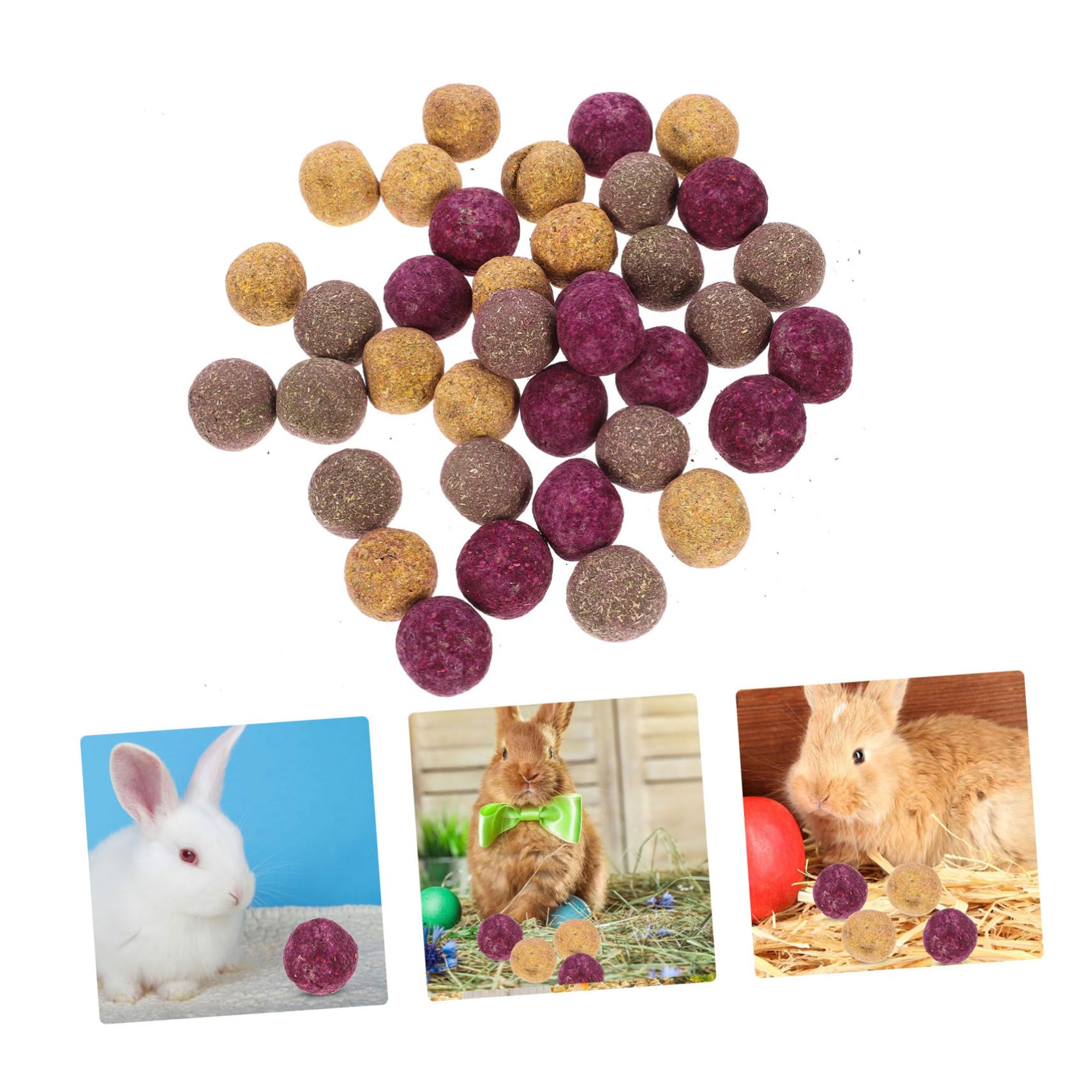 Jouet à Mâcher pour Lapin et Petit Rongeur, Lot 36 Pièces en Plante