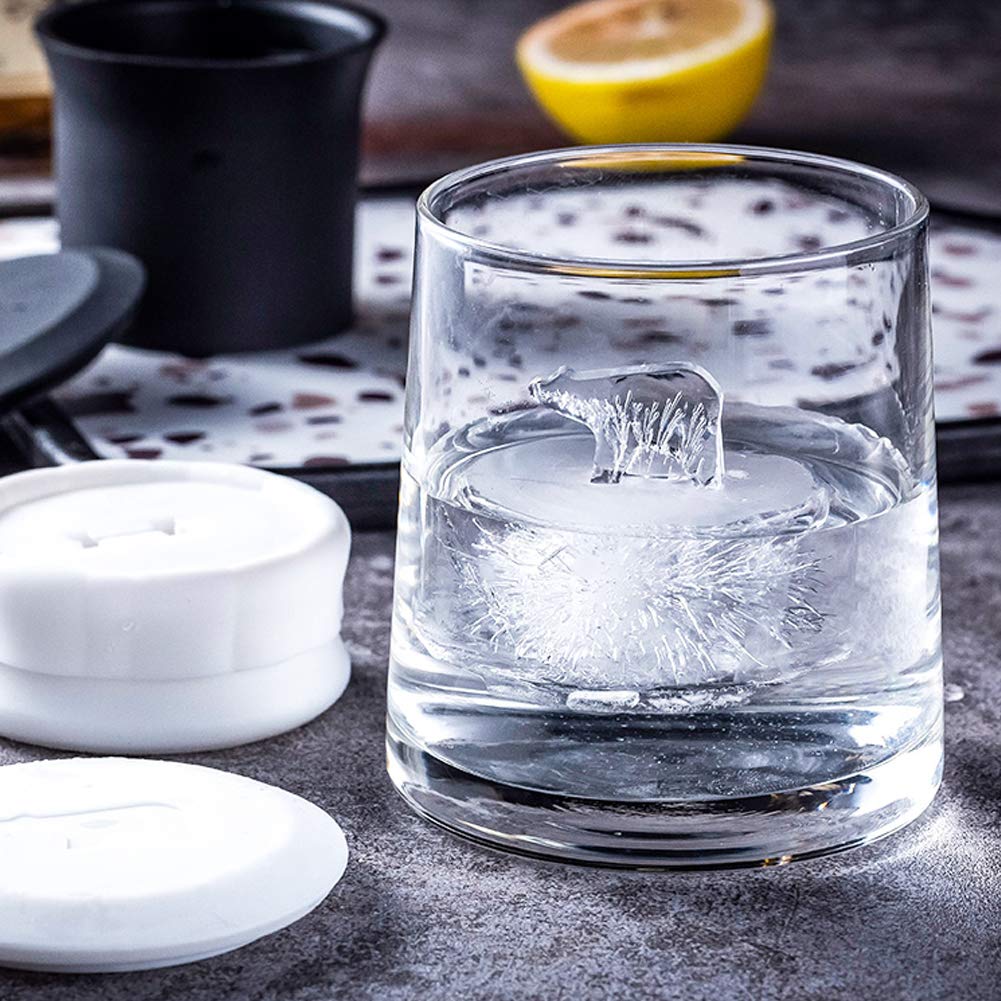 BYNYXI Beer ijsblokjesvorm siliconen, 4 vakken, BPA-vrij, ijsblokjesvorm, kleine beren, cake, siliconen vorm, opvouwbaar, lekvrij, herbruikbare ijsblokjesvormen, doe-het-zelf whisky, sap, chocolade
