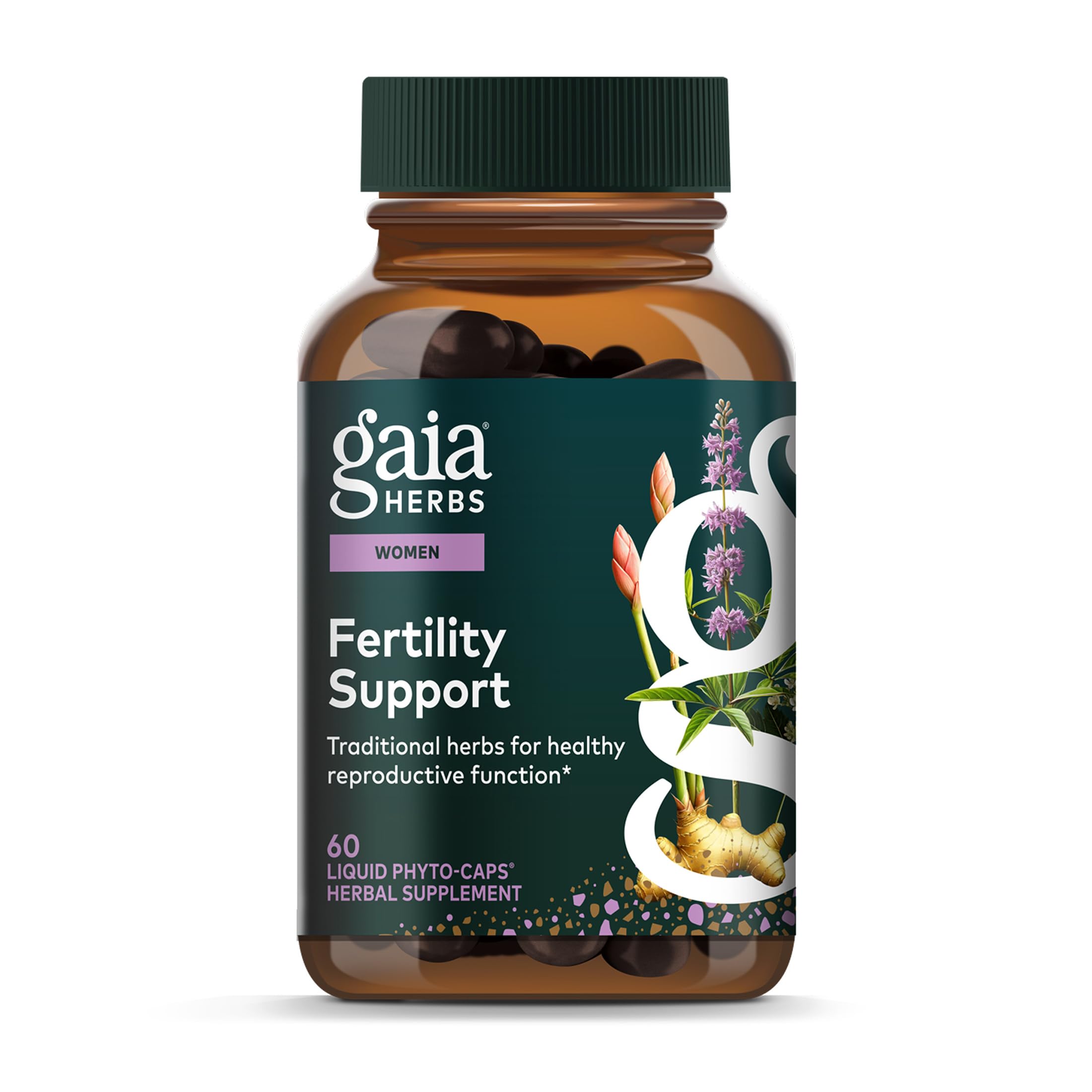 Fertility Support - Fertility Supplements & Hormone Balance for Women - With Dandelion Root, Ginger Root, Chaste Tree Berry, Cramp Bark & More - 60 Vegan Liquid Phyto-Capsules (30 Servings)