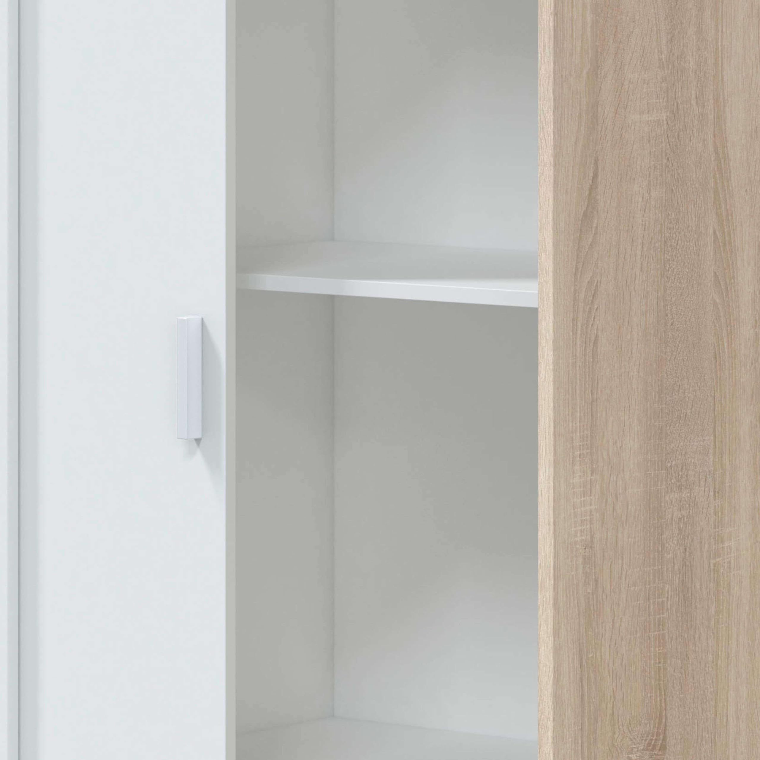 Habitdesign – Armadio a 2 ante scorrevoli, con 3 ripiani, dimensioni: 200 x 120 x 50 cm