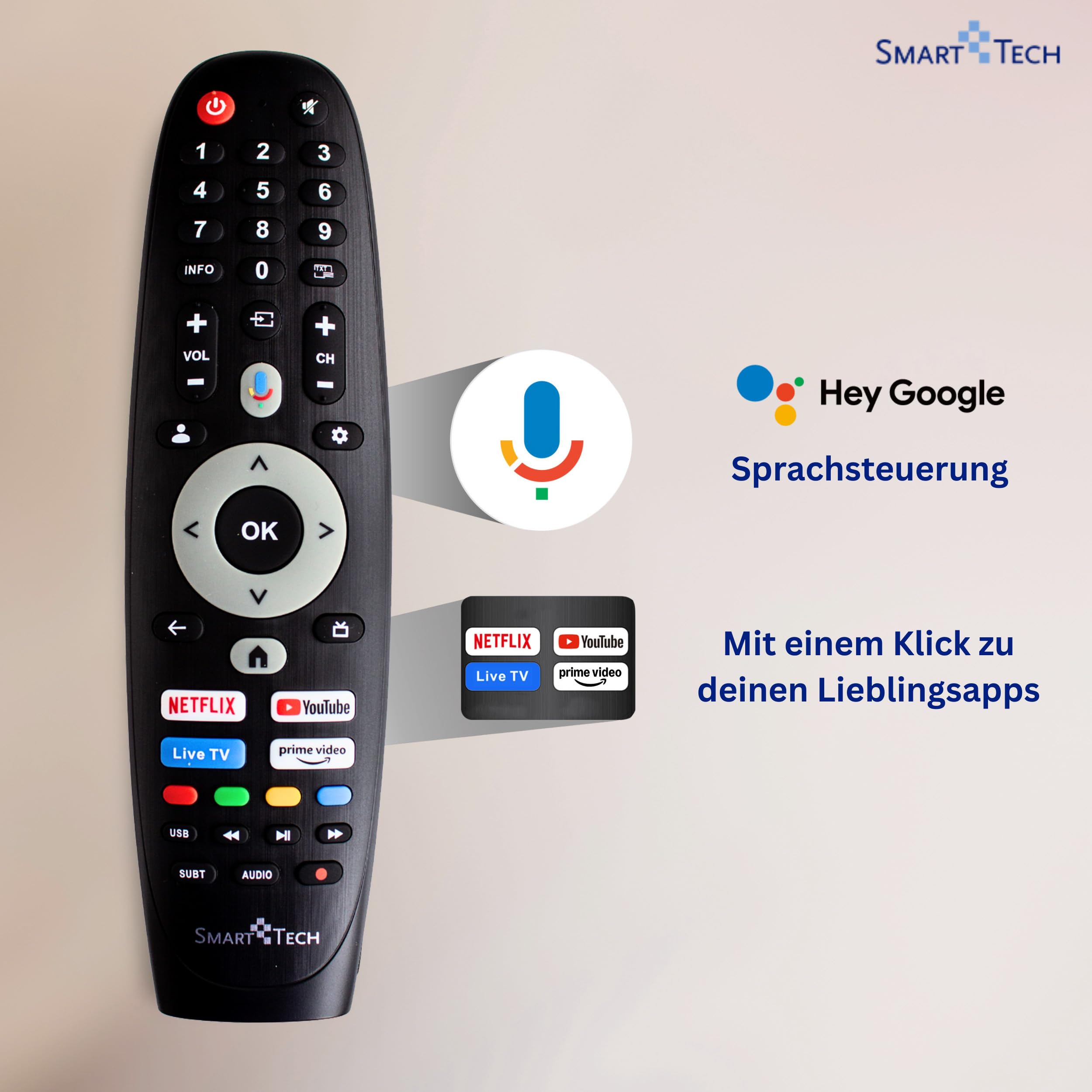 Smart Tech QLED 43QG06V2 Telewizor Google TV HDR z rozdzielczością 4K UHD, Bluetooth i potrójnym tunerem, Smart TV 43QG06V2 (2026)