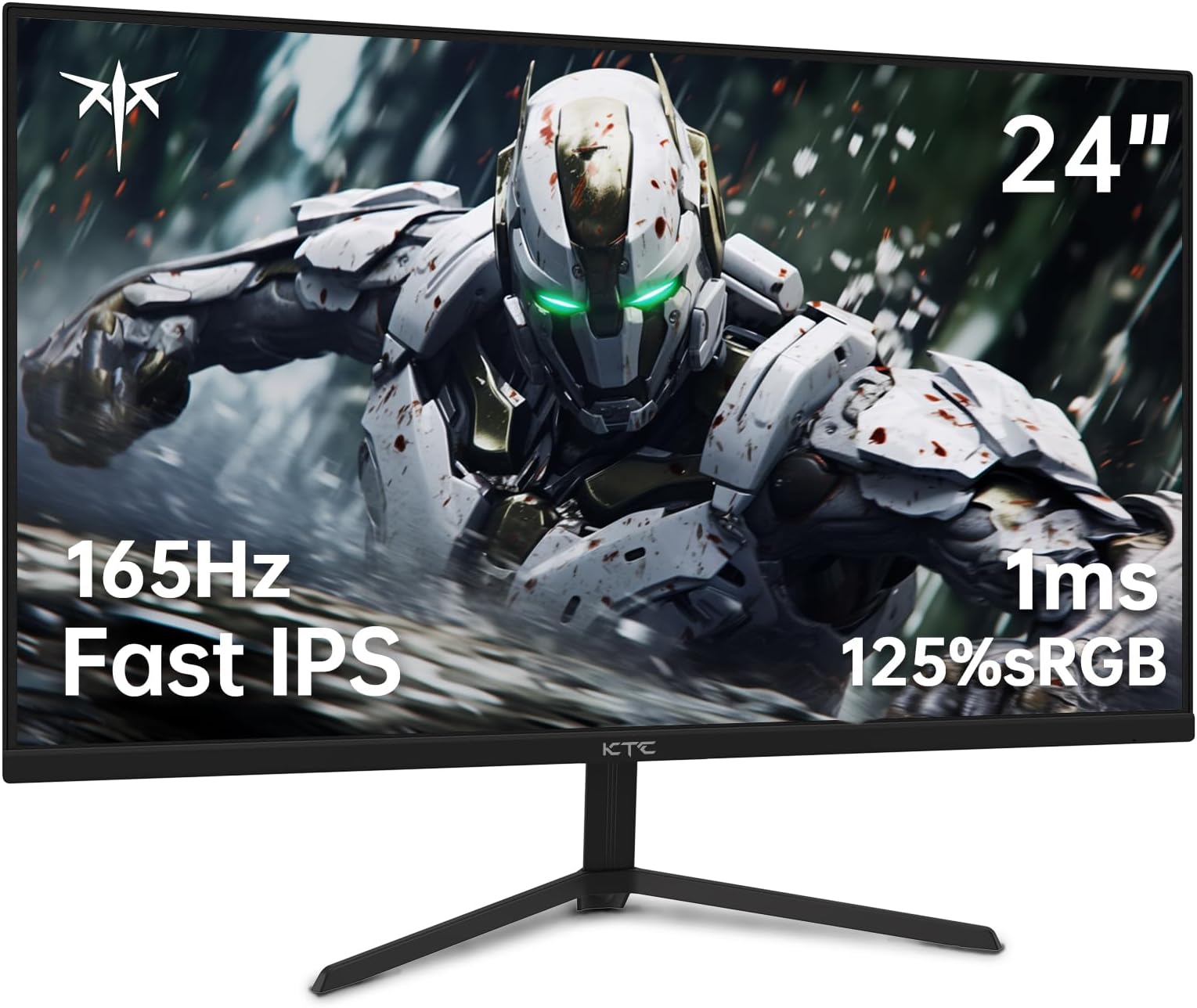 KTC 24" 165Hz Gaming Monitor, FHD(1920x1080p), 1ms, Freesync and Gync Compatible, MPRT, HDR10, 125% SRGB, HDMI2.0DP1.4Headphone, Eyecare, Vesa Support, Tilt, Fast IPS Computer Monitor