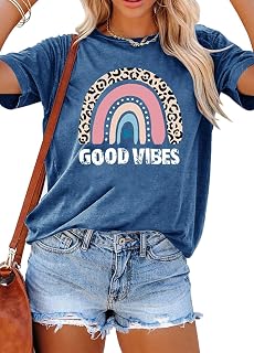 YEXIPO Womens Graphic Tees Short Sleeve Summer Tops Casual Cute T Shirts