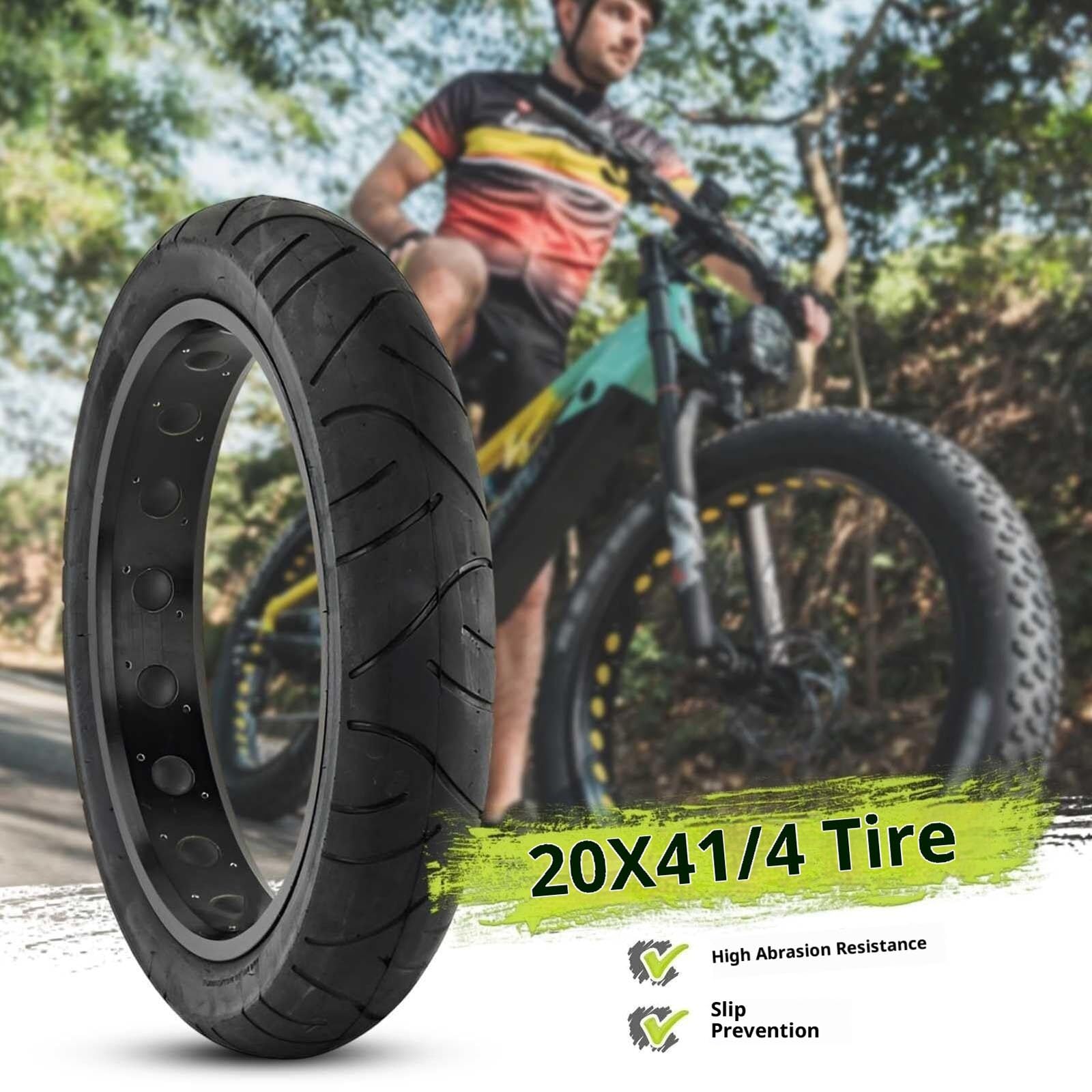 20x4 1/4 Opona Rowerowa, 20x4 1/4 Odporna na Pęknięcia do Fatbike’ów z Bieżnikiem Ulicznym, Gotowa do Tubeless, Trwała Guma, Maks 35 PSI(2PCS)
