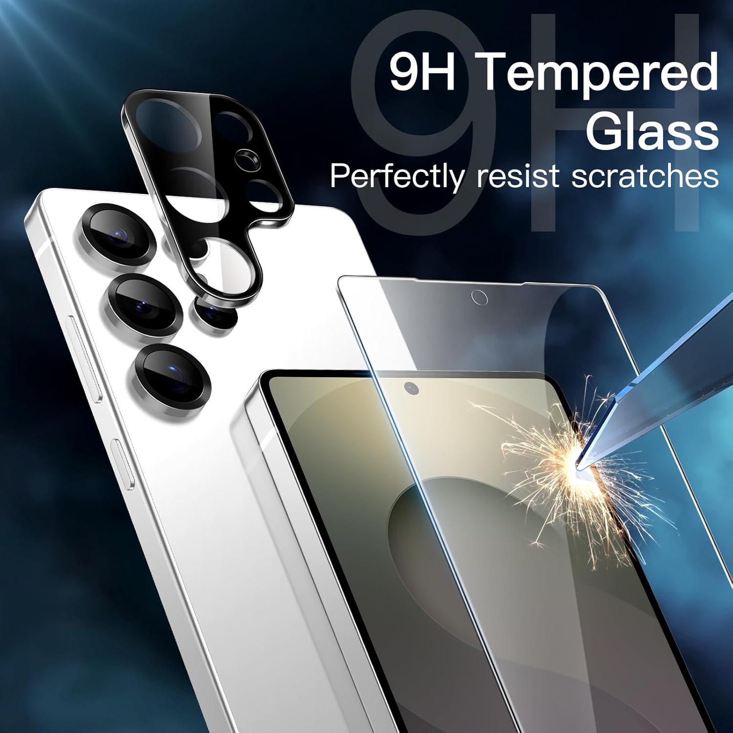 JETech 5 in 1 Case for Samsung Galaxy S25 Ultra 5G with 2-Pack Each Tempered Glass Screen Protector and Camera Lens Protector, Non-Yellowing Shockproof Bumper Phone Cover (Clear) - Image 6