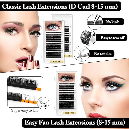 Miniatura 5 de Kit de extensión de pestañas para principiantes, 345 PCS Suministros de práctica Cabeza de maniquí con párpados extraíbles, pegamento de extensión,